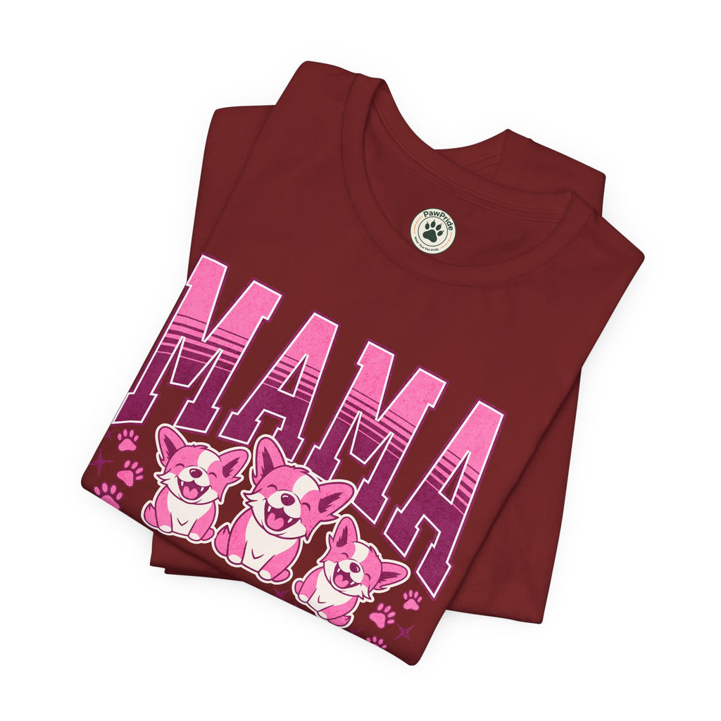Mama Tee — Pink Corgi Mom Graphic T-Shirt