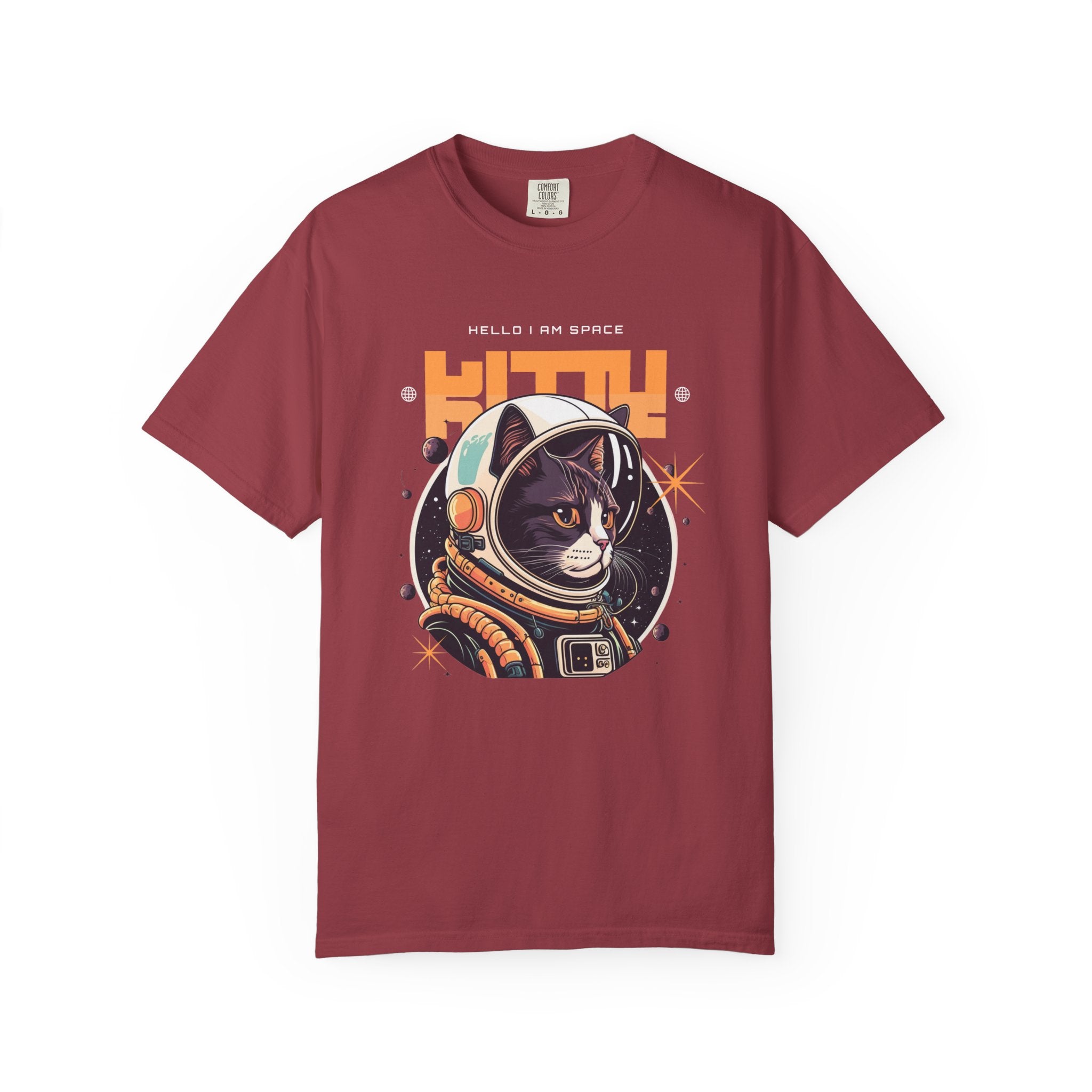 Astronaut Cat T-Shirt — "Hello I Am Space" Retro Spacecat Tee