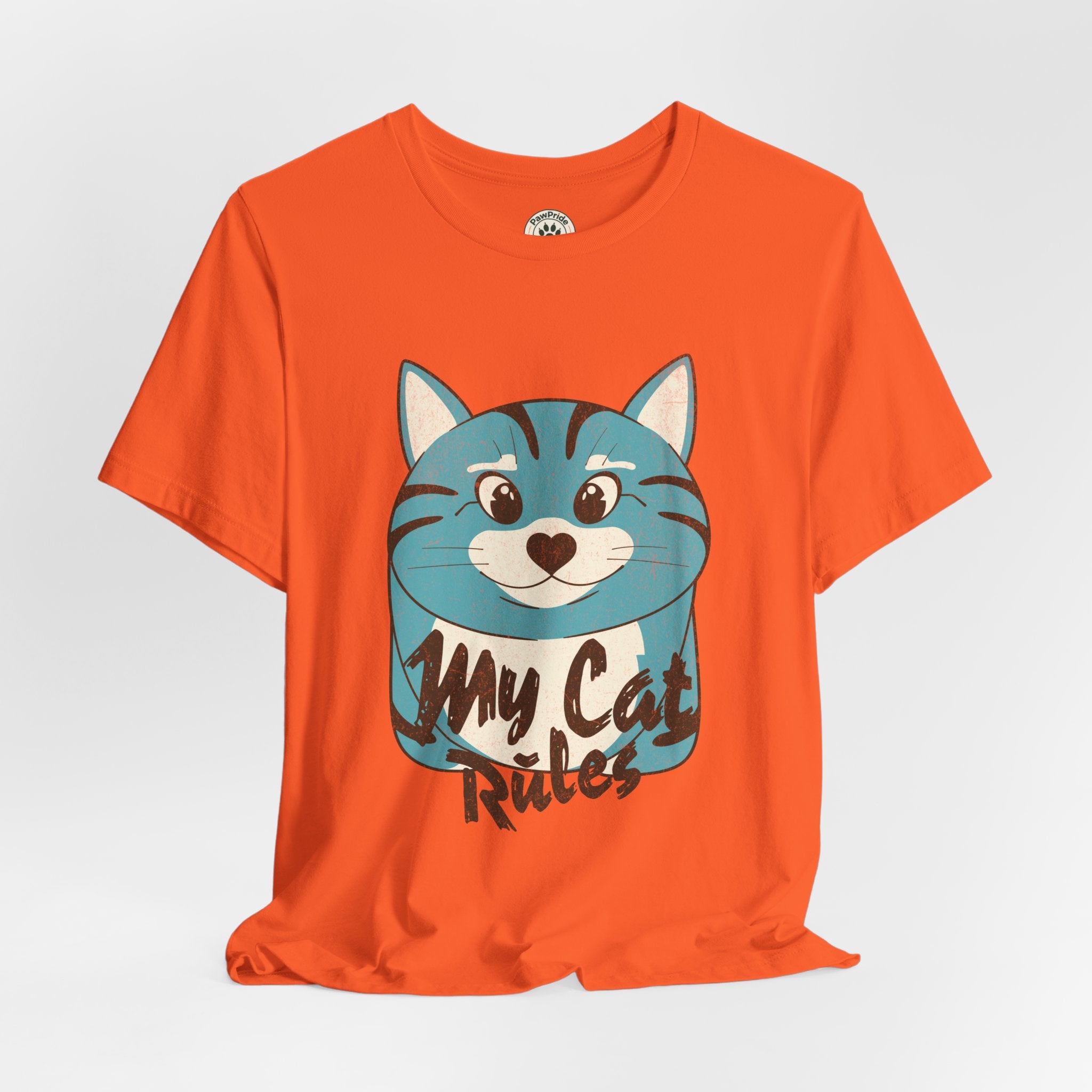 My Cat Rules T-Shirt — Cute Blue Cat Graphic Tee for Cat Lovers