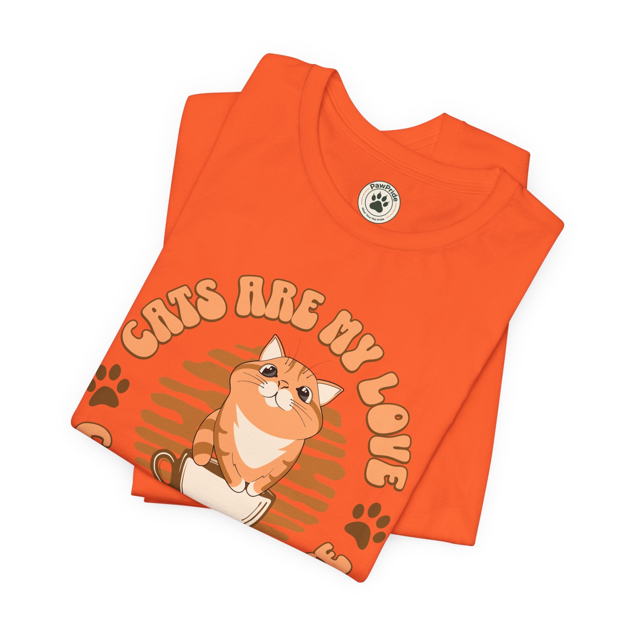 Cat & Coffee Tee — "Cats Are My Love, Coffee Is My Life" Cute Graphic T‑Shirt