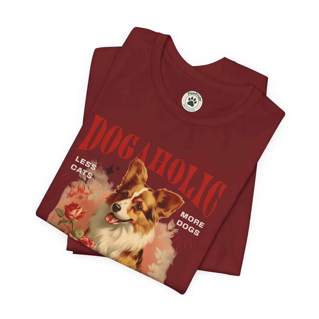 Dogaholic Graphic Tee — Vintage Floral Dog Lover T-Shirt