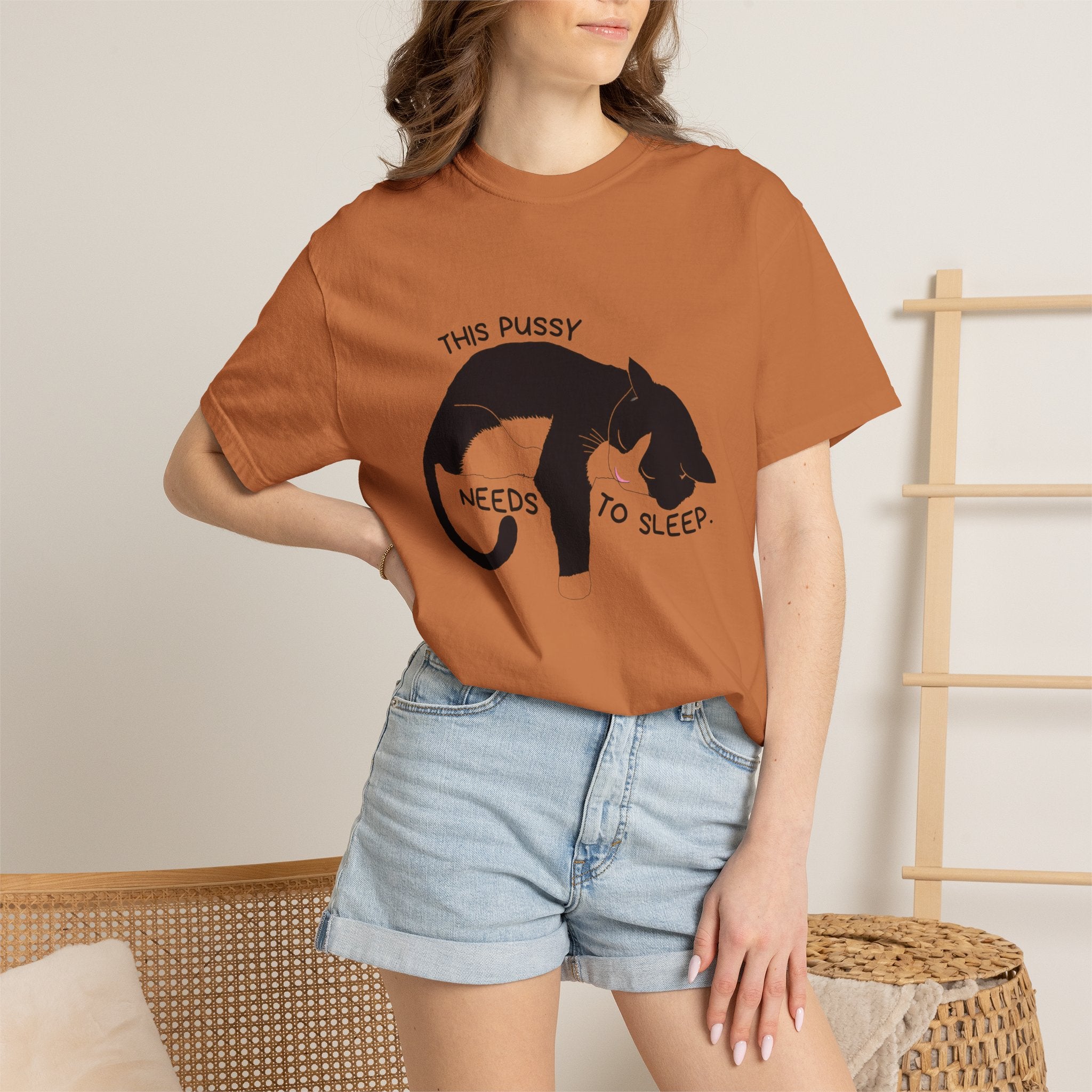 Sleepy Cat T-Shirt — "This Pussy Needs to Sleep" Graphic Tee