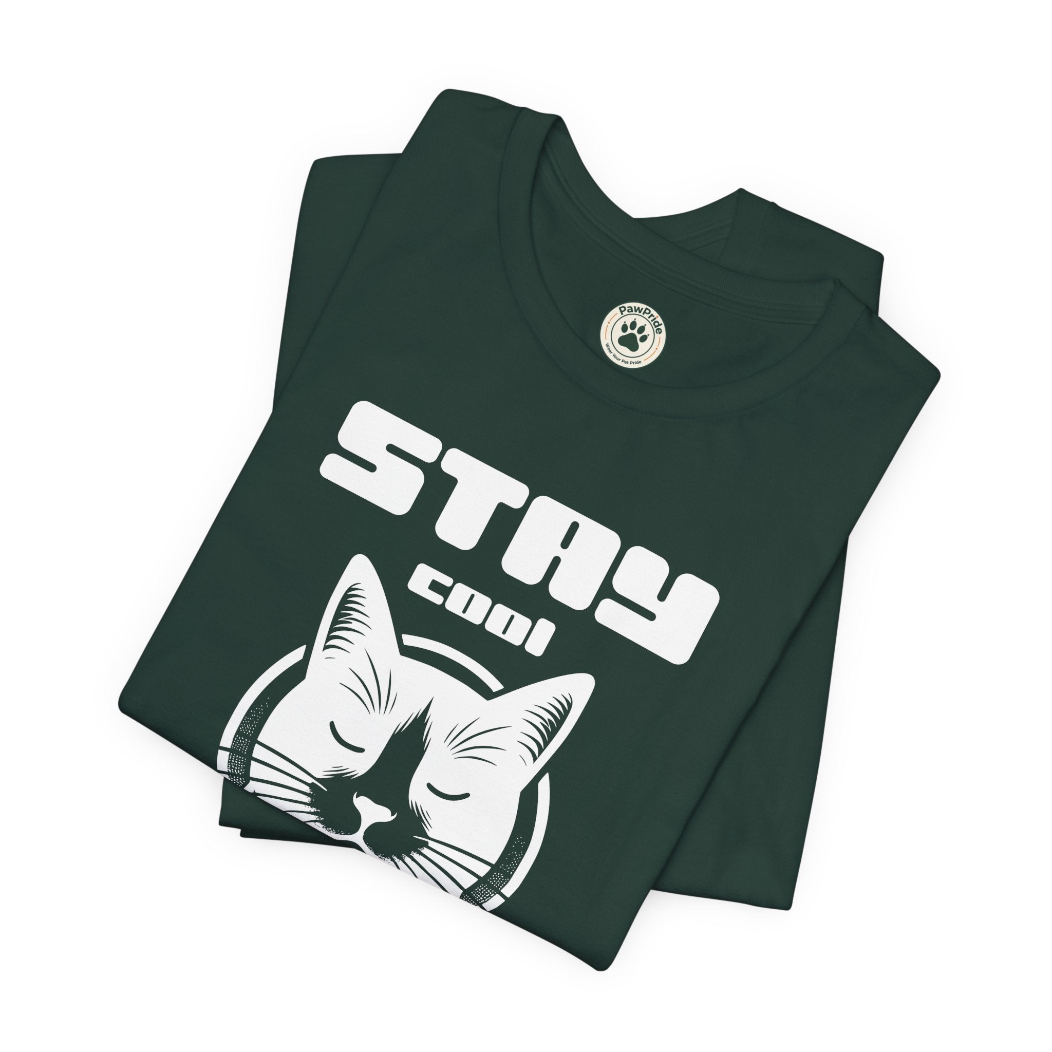 Stay Calm Cat T-Shirt — Cute Grumpy Cat Graphic Tee ("Stay Calm — Do Not Disturb" )