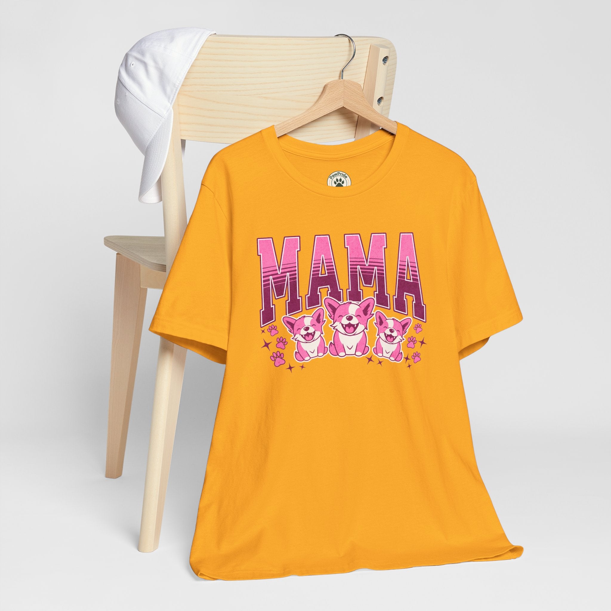 Mama Tee — Pink Corgi Mom Graphic T-Shirt