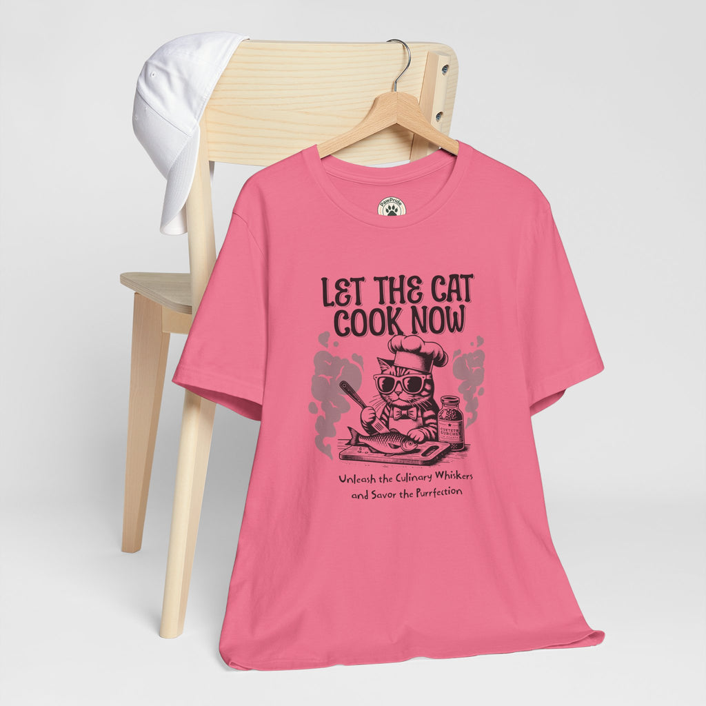 Let The Cat Cook Now T-Shirt — Funny Chef Cat Cooking Tee