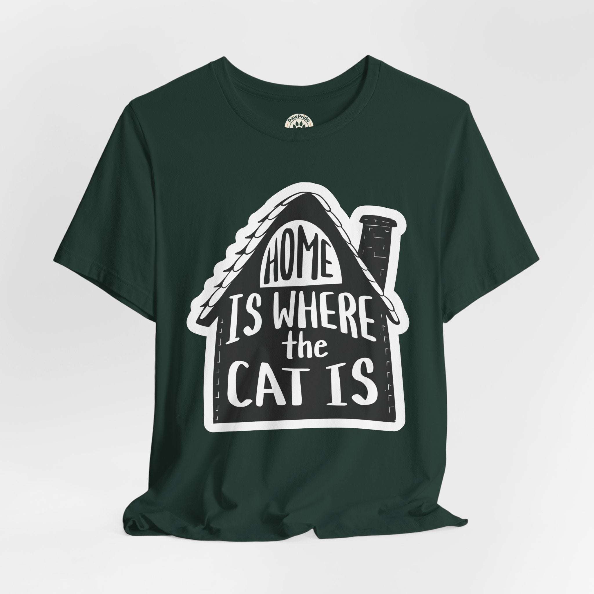 Cat Lover T-Shirt — "Home Is Where The Cat Is" Graphic Tee