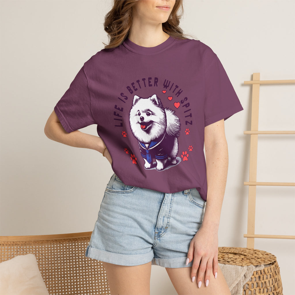 Spitz Love T-Shirt — "Life Is Better With Spitz" Cute Dog Graphic Tee