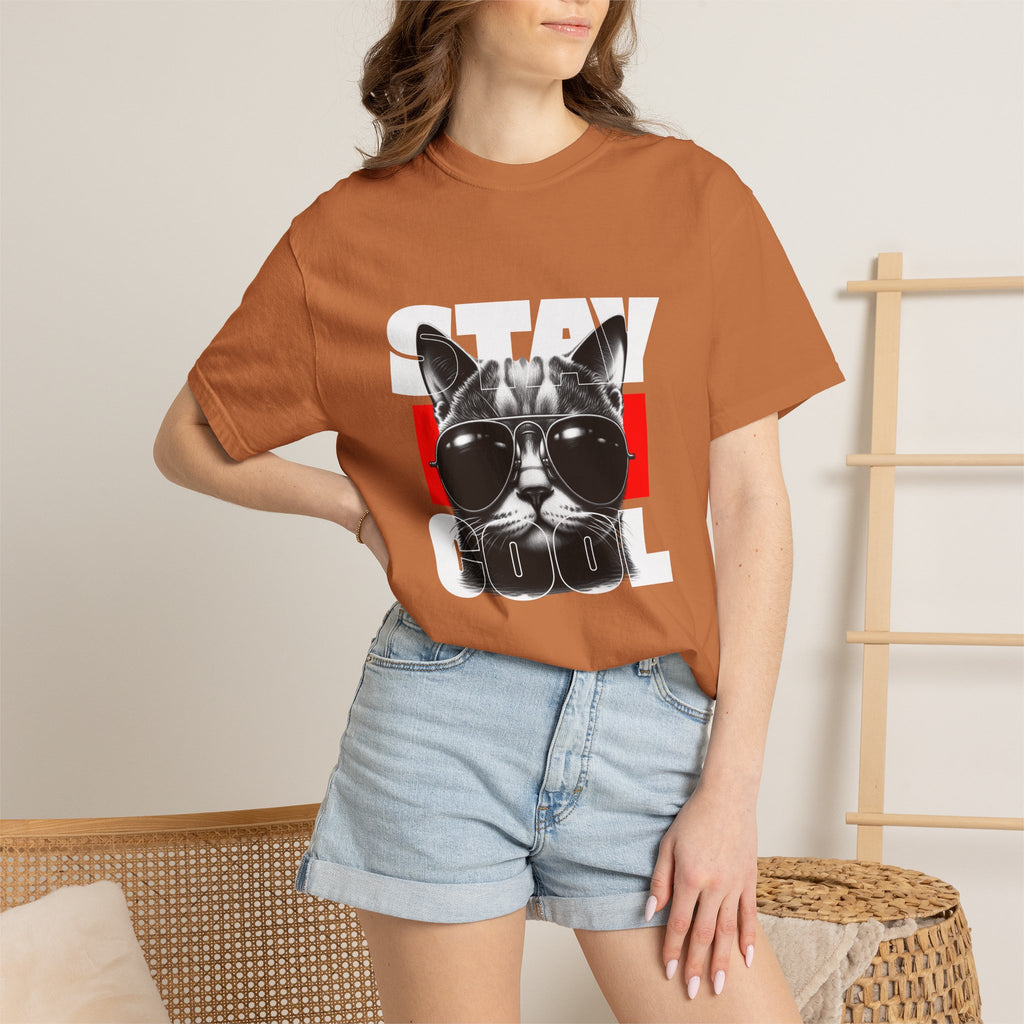 Stay Cool Cat T-Shirt — Retro Sunglasses Graphic Tee