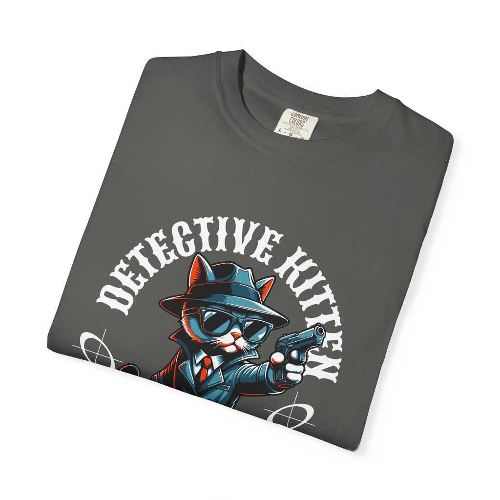 Detective Kitten T-Shirt — Cute Noir Cat Graphic Tee