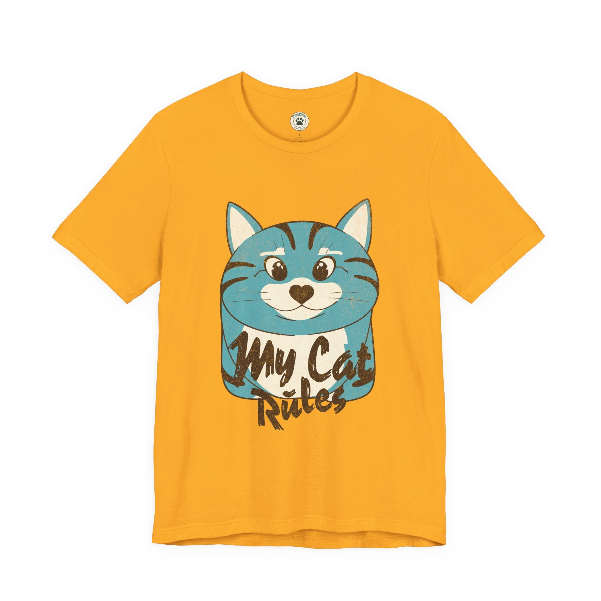 My Cat Rules T-Shirt — Cute Blue Cat Graphic Tee for Cat Lovers