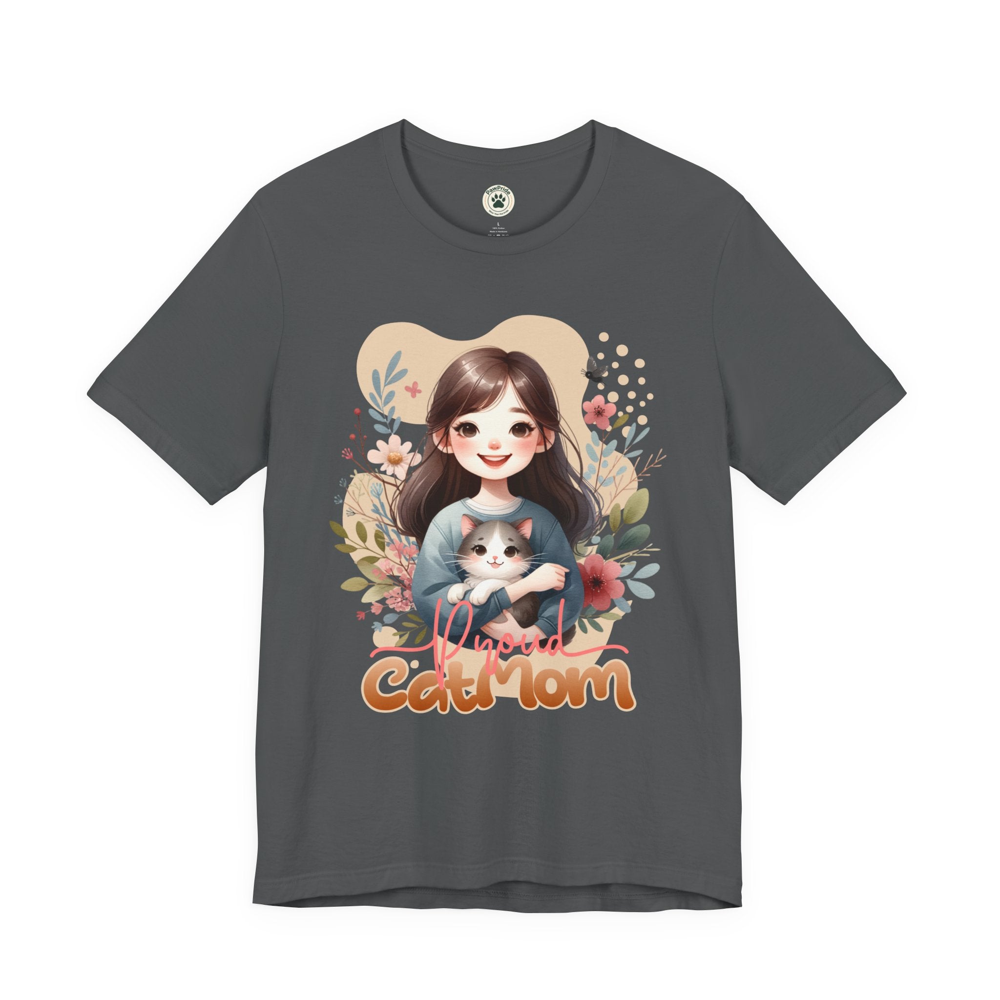 Cat Mom T-Shirt — Cute Floral Illustration Tee for Women Cat Lovers