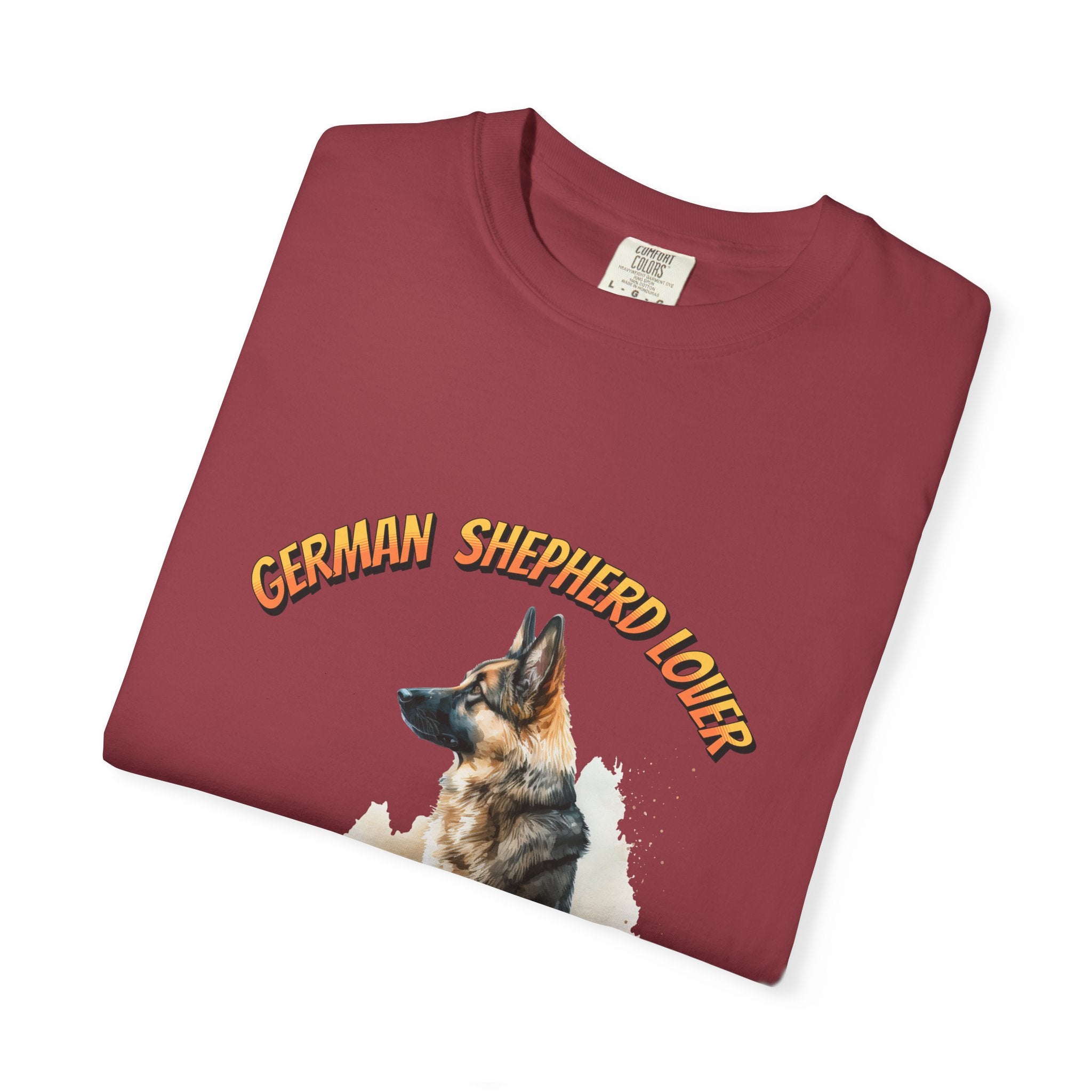 German Shepherd Lover T-Shirt — Retro Script Dog Portrait Tee
