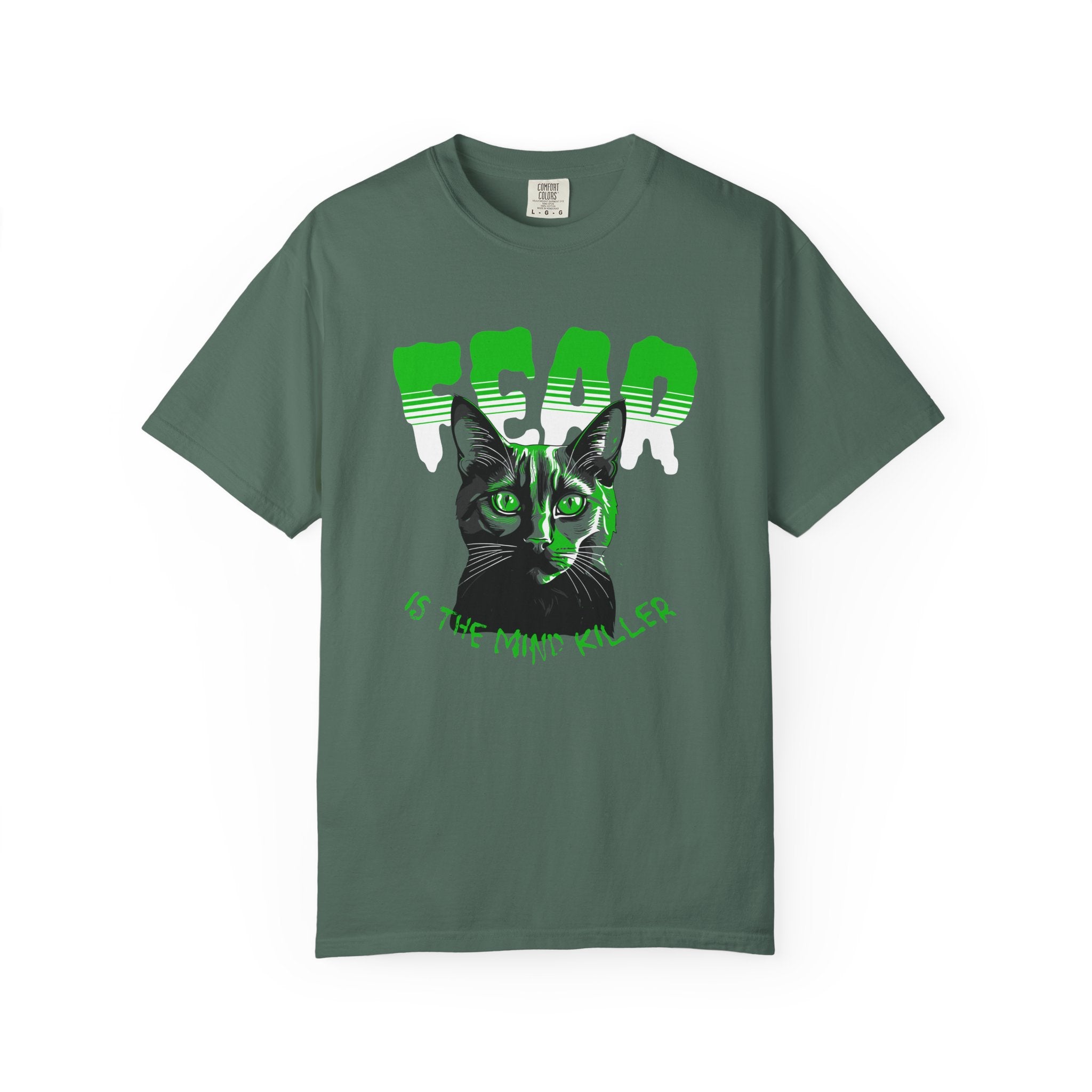 Dead Cat Graphic T-Shirt — “Dead is the New Killer” Retro Neon Cat Tee