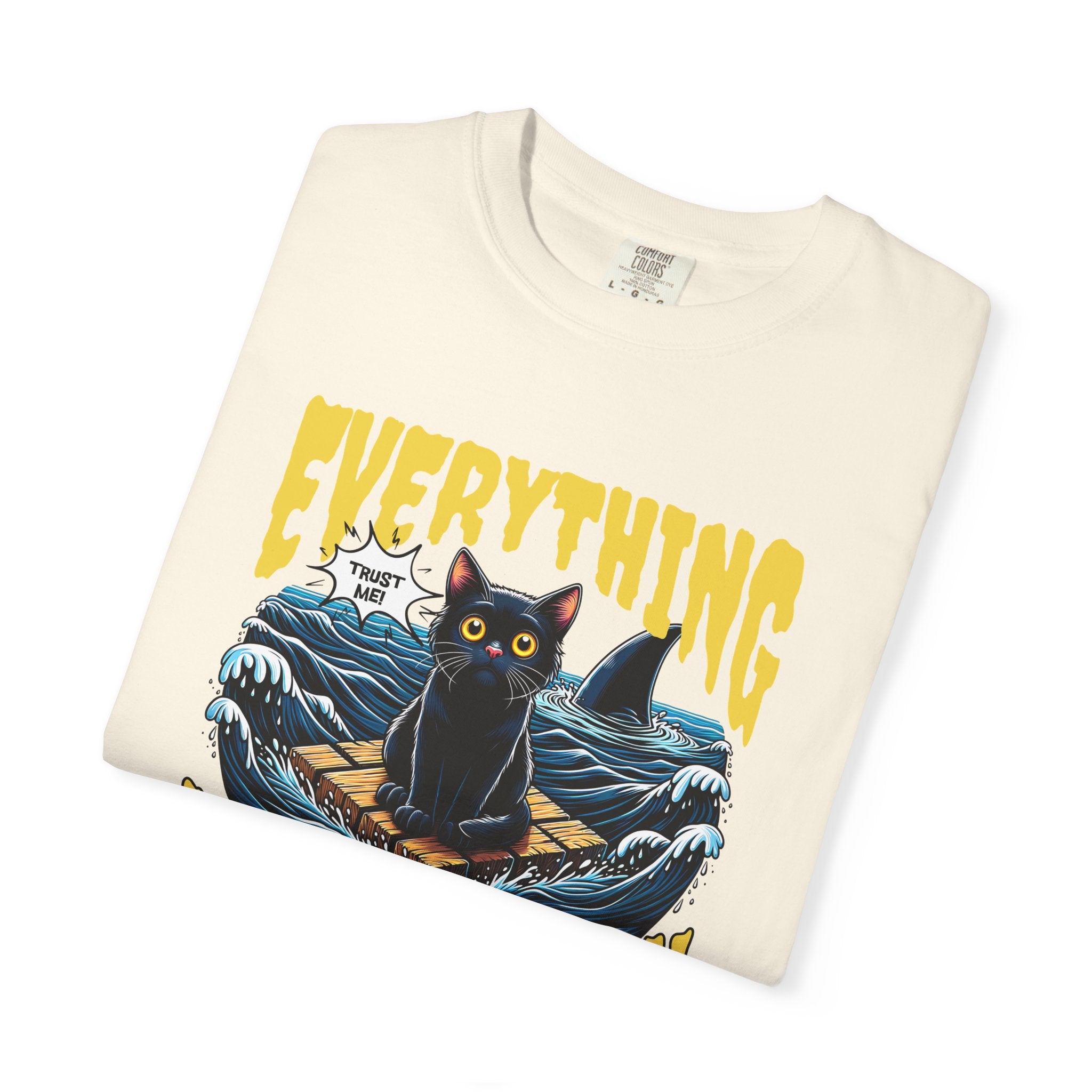 Everything Will Be Okay Cat Tee — Vintage Graphic Comfort Shirt