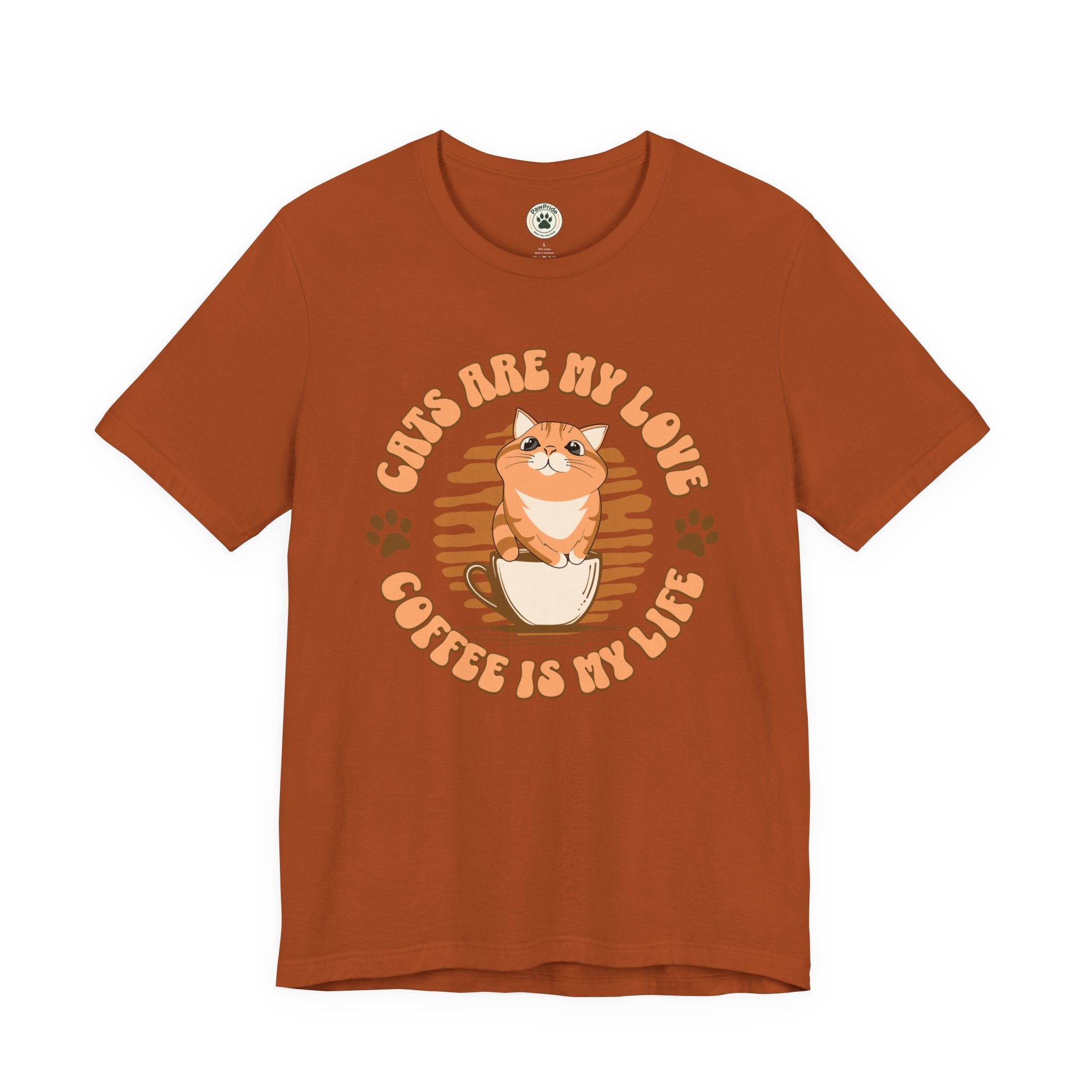 Cat & Coffee Tee — "Cats Are My Love, Coffee Is My Life" Cute Graphic T‑Shirt