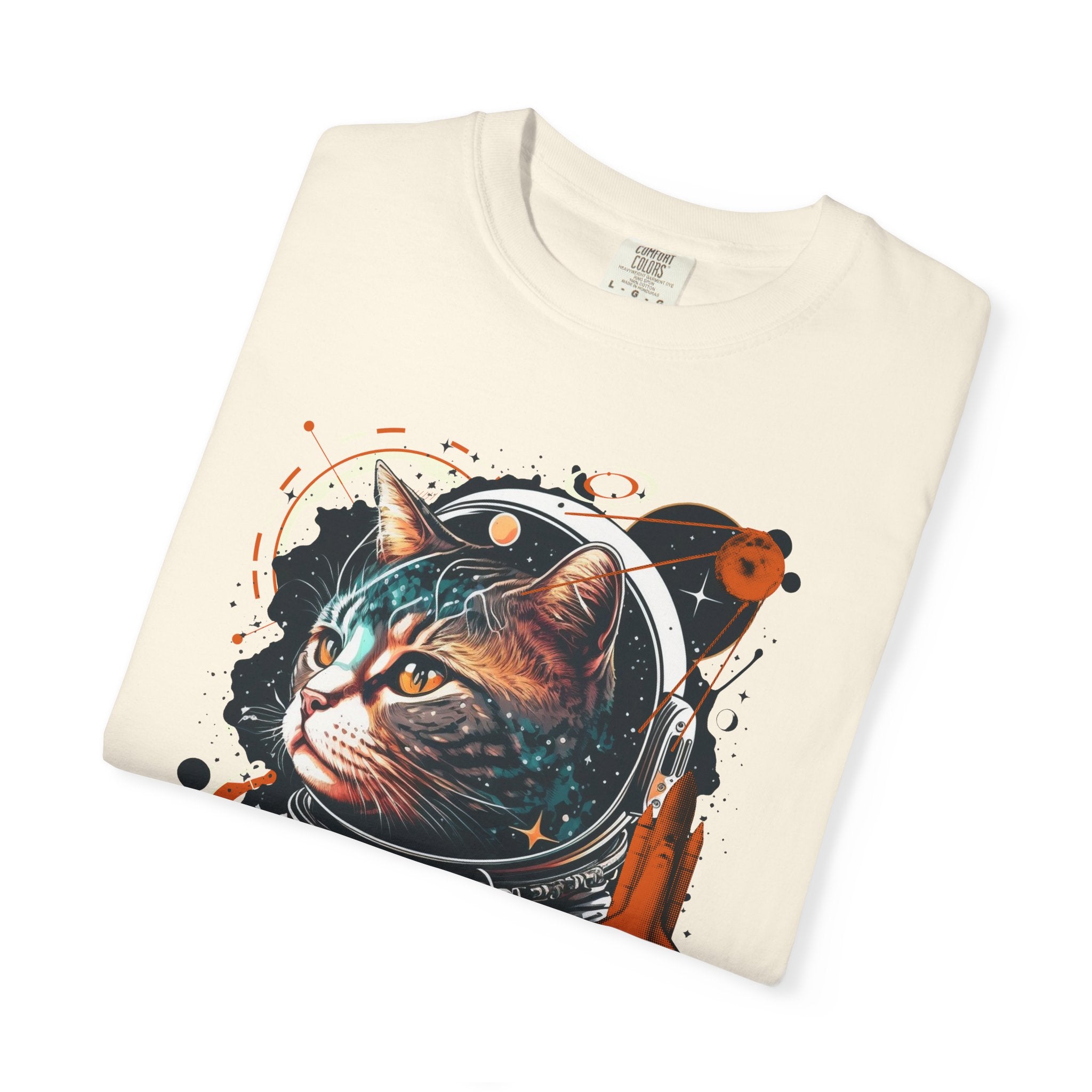 Astronaut Cat Graphic T-Shirt — 'Cabonaut' Retro Space Helmet Tee
