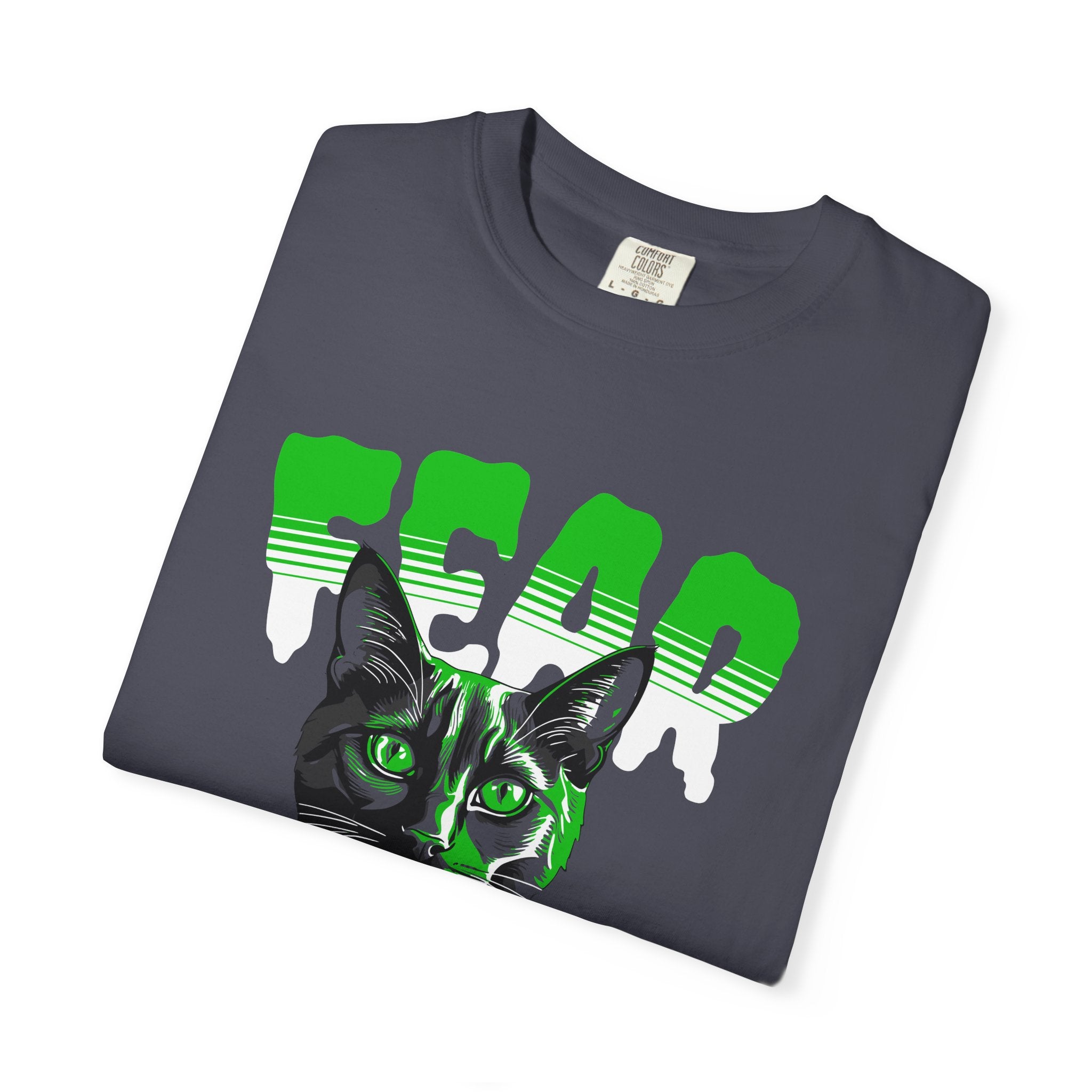 Dead Cat Graphic T-Shirt — “Dead is the New Killer” Retro Neon Cat Tee