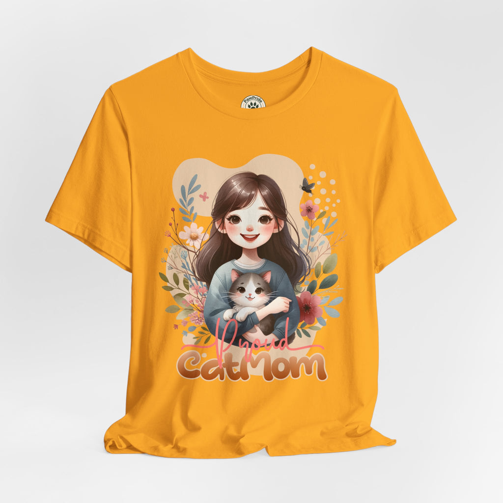 Cat Mom T-Shirt — Cute Floral Illustration Tee for Women Cat Lovers