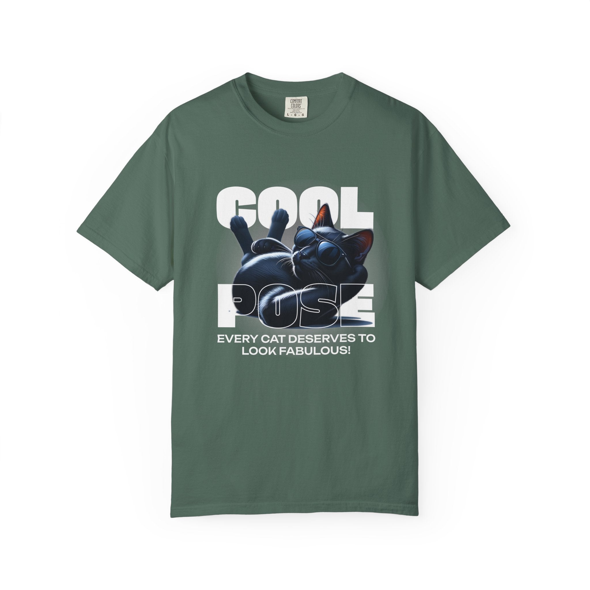 Cool Pose Cat T-Shirt — "Every Cat Deserves to Look Fabulous" Graphic Tee