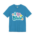 I  Cats Retro Floral Tee — Cute Cat Lover Graphic T-Shirt