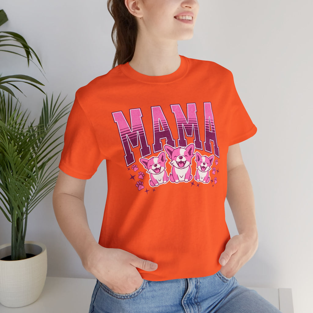 Mama Tee — Pink Corgi Mom Graphic T-Shirt