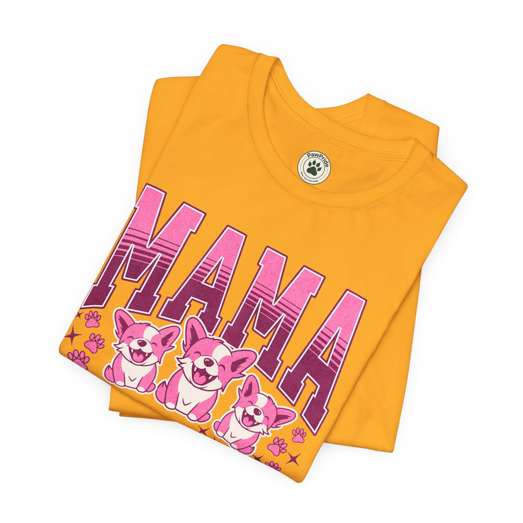 Mama Tee — Pink Corgi Mom Graphic T-Shirt