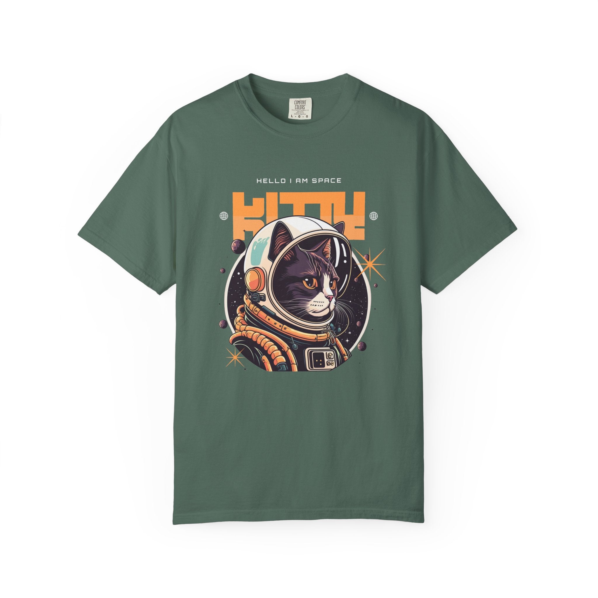 Astronaut Cat T-Shirt — "Hello I Am Space" Retro Spacecat Tee