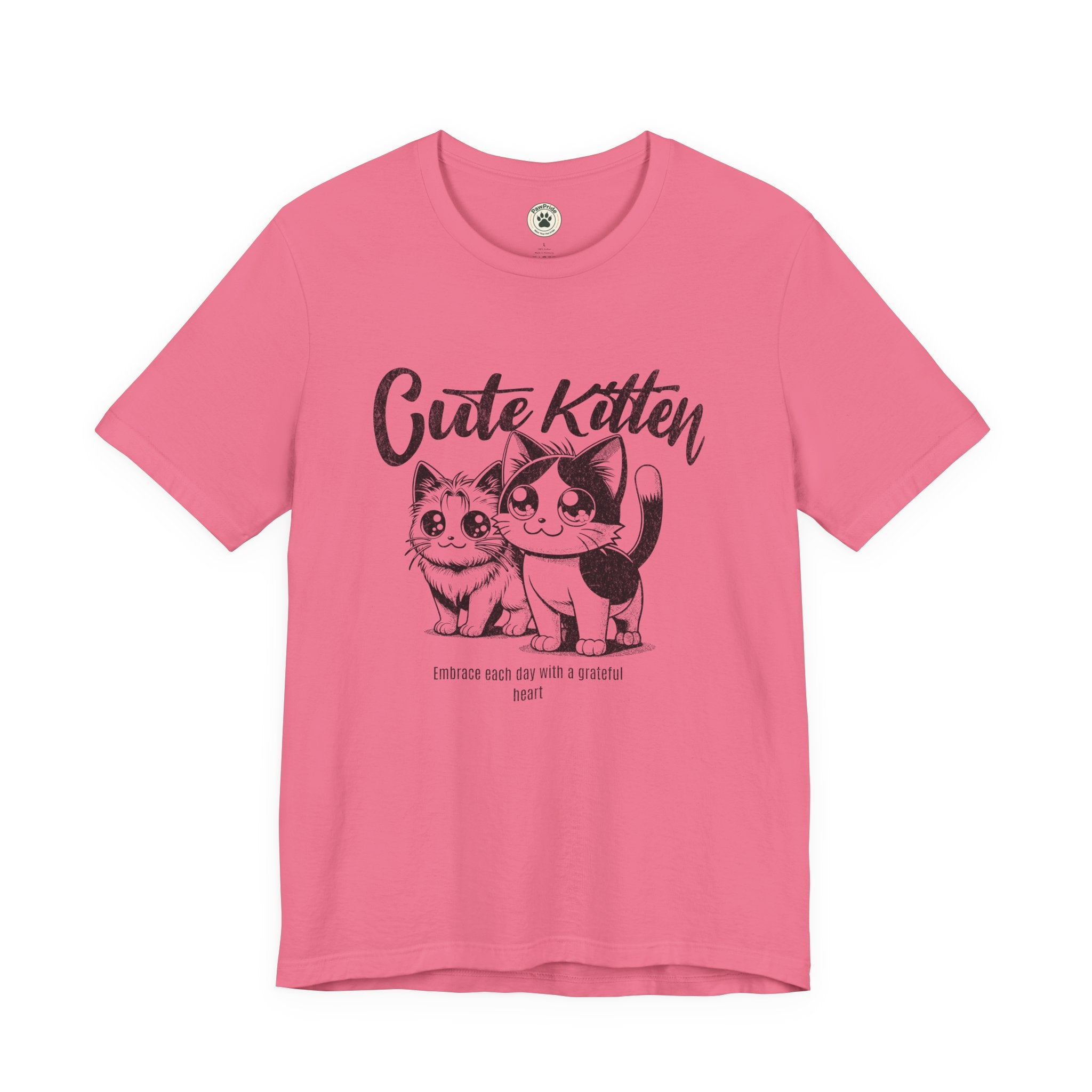 Cute Kitten T-Shirt — Vintage Black & White Cat Graphic Tee