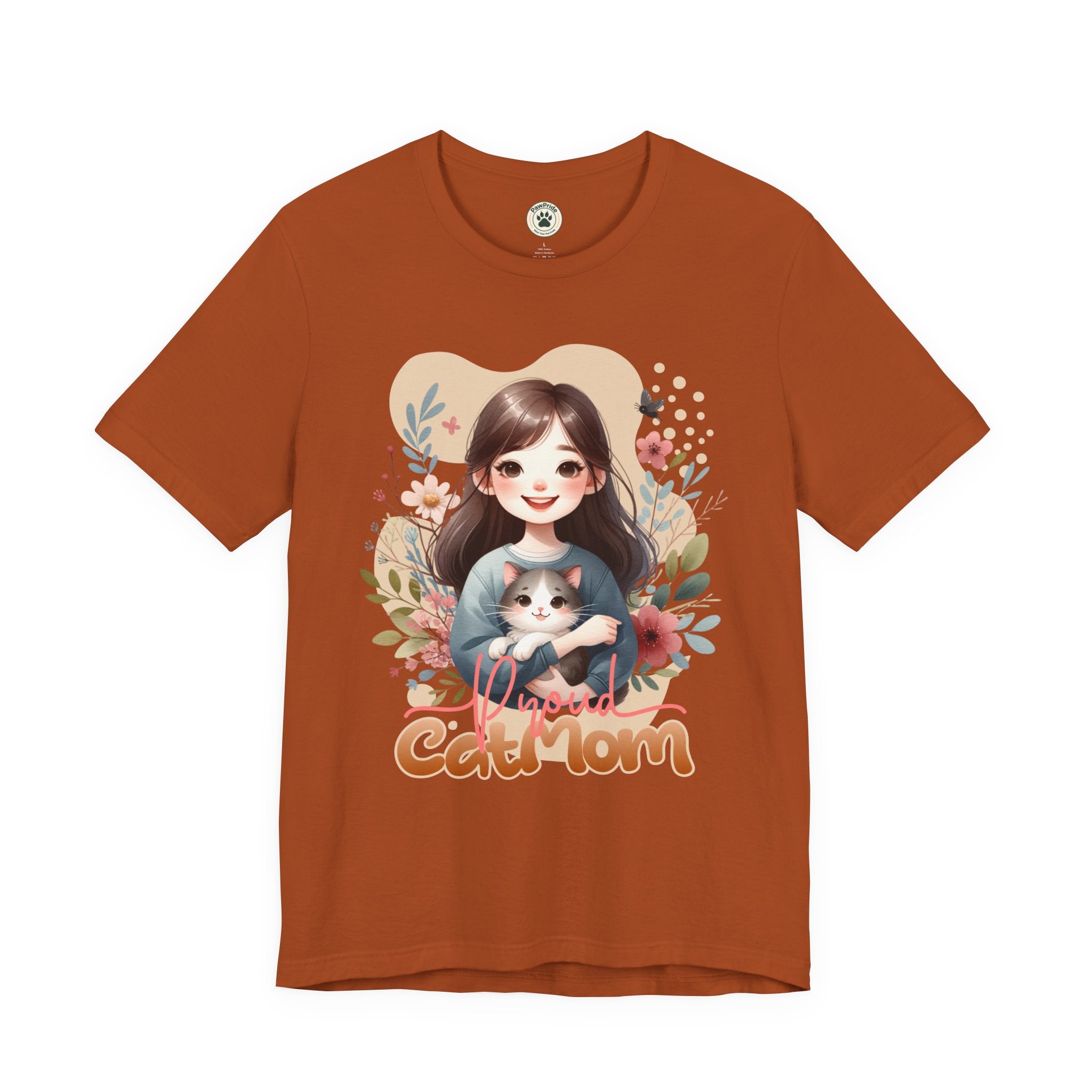 Cat Mom T-Shirt — Cute Floral Illustration Tee for Women Cat Lovers