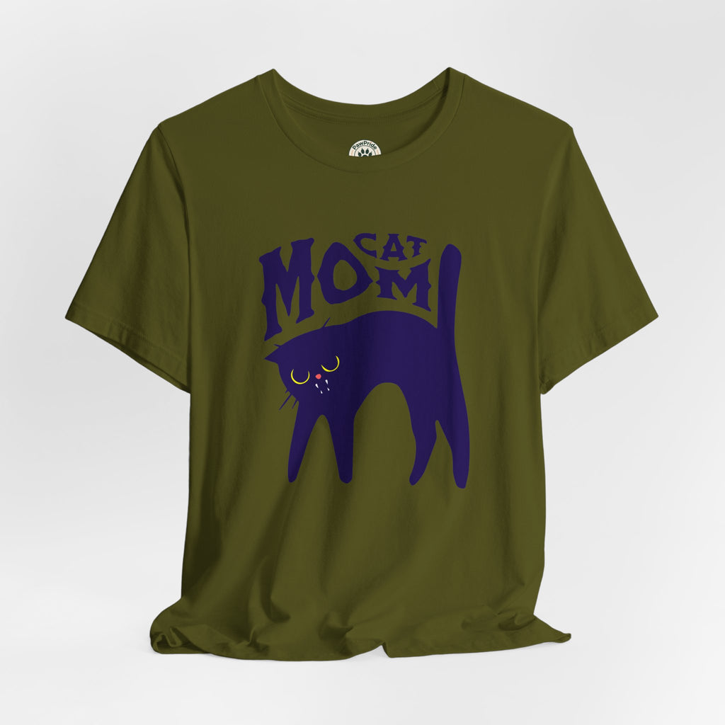 Cat Mom Graphic Tee — Cute Black Cat Illustration