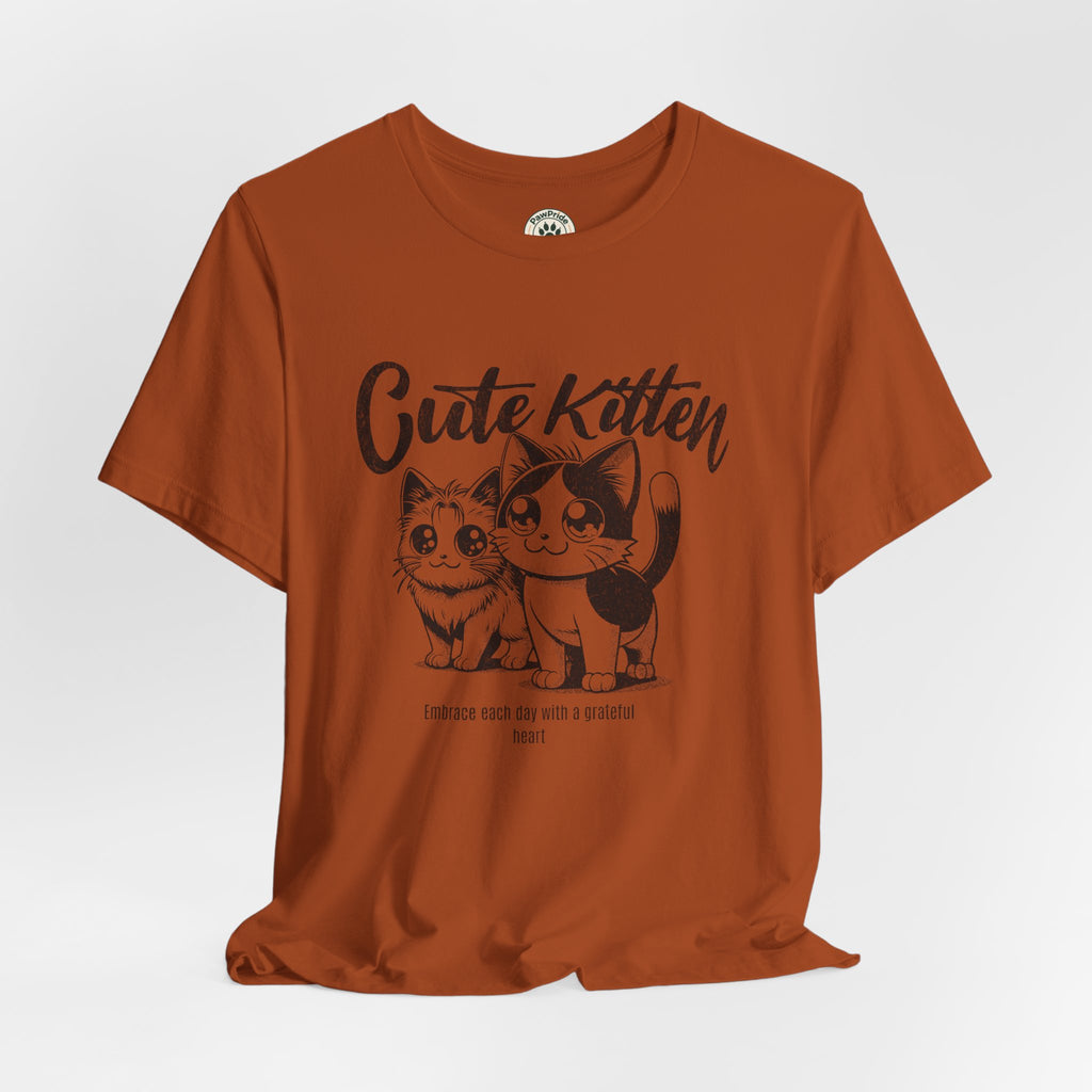Cute Kitten T-Shirt — Vintage Black & White Cat Graphic Tee