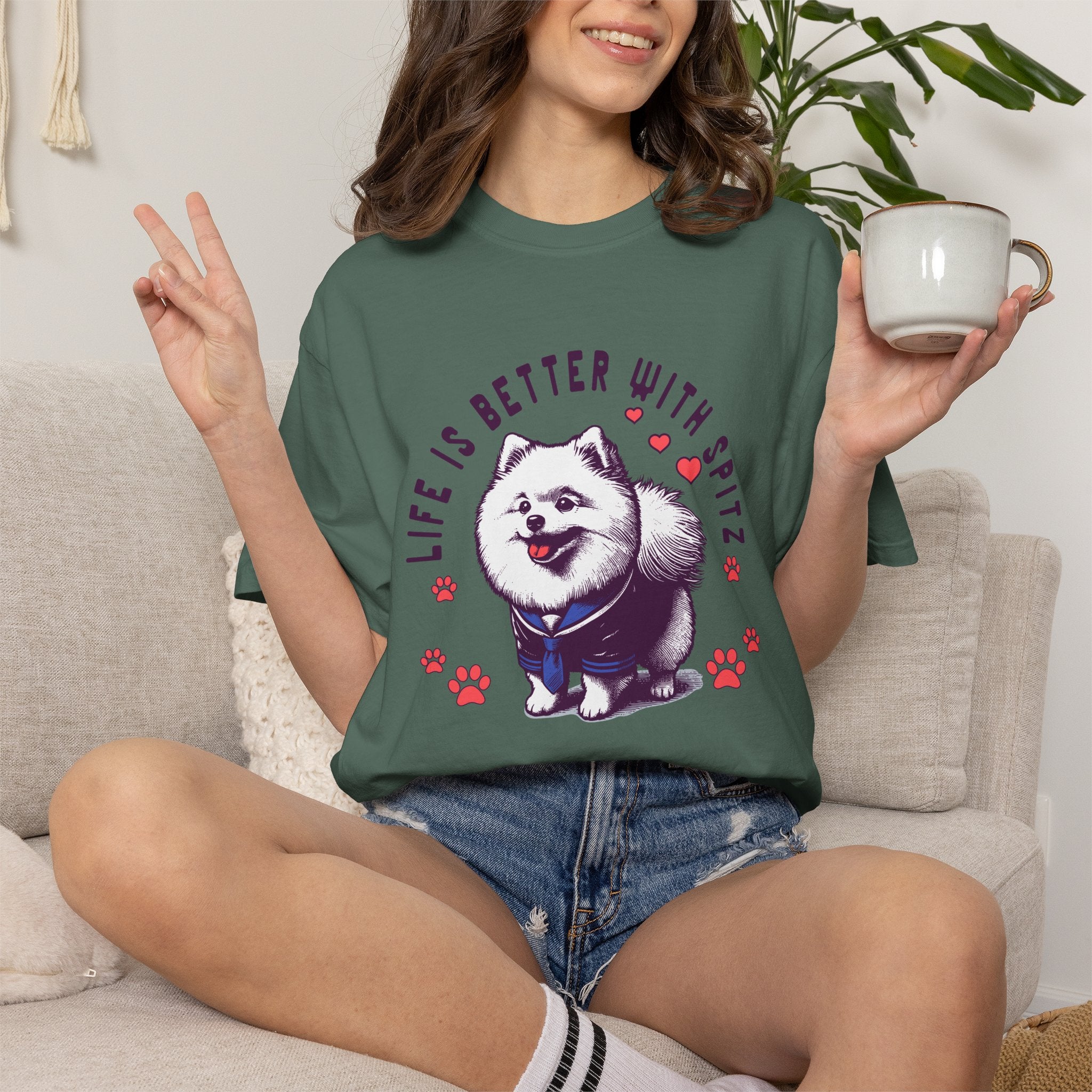 Spitz Love T-Shirt — "Life Is Better With Spitz" Cute Dog Graphic Tee