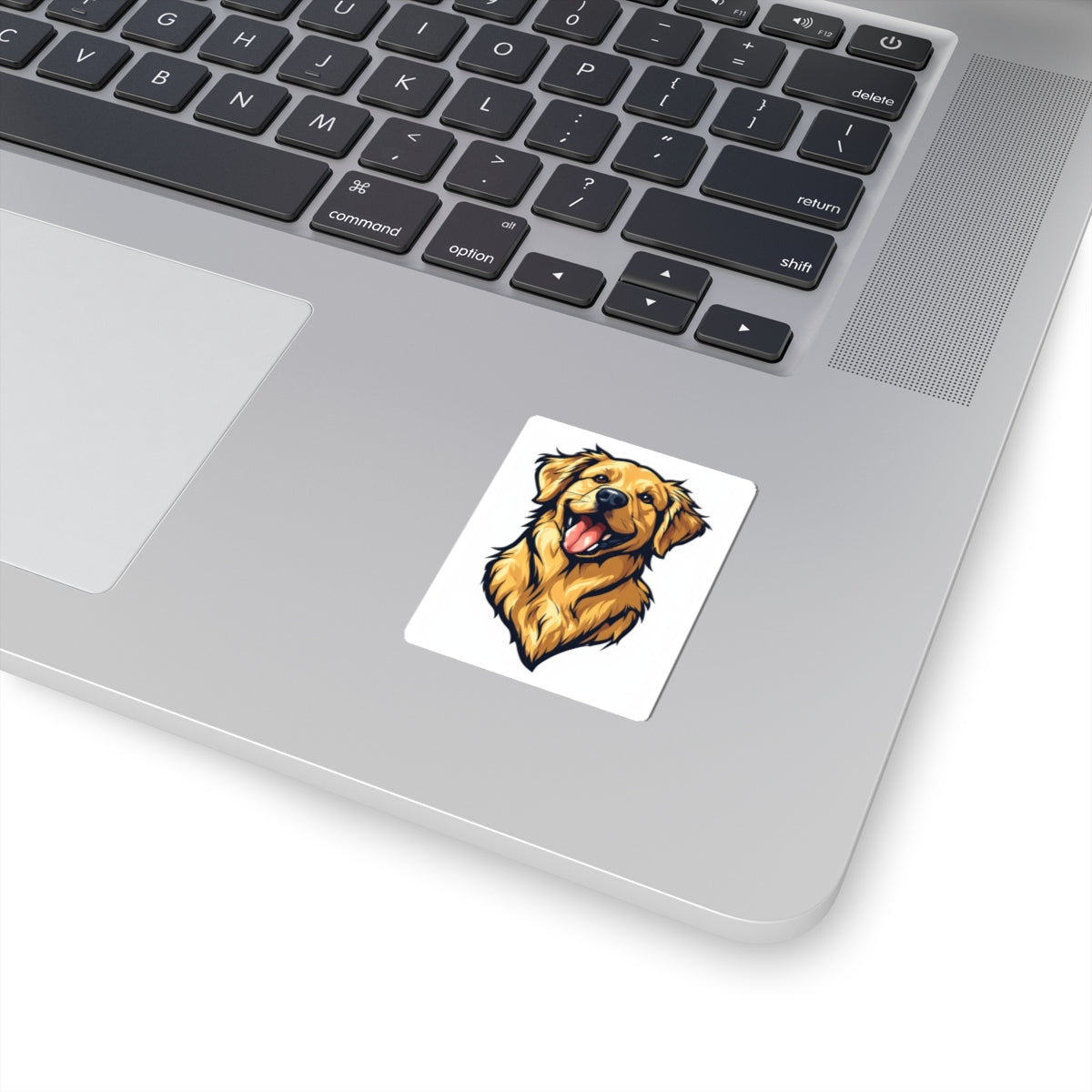 Golden Retriever Kiss-Cut Sticker — Happy Dog Vinyl Decal for Laptop, Water Bottle & Planner