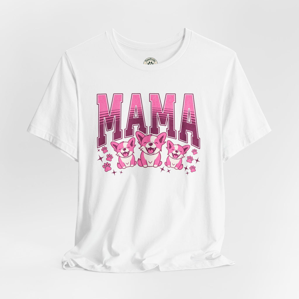 Mama Tee — Pink Corgi Mom Graphic T-Shirt