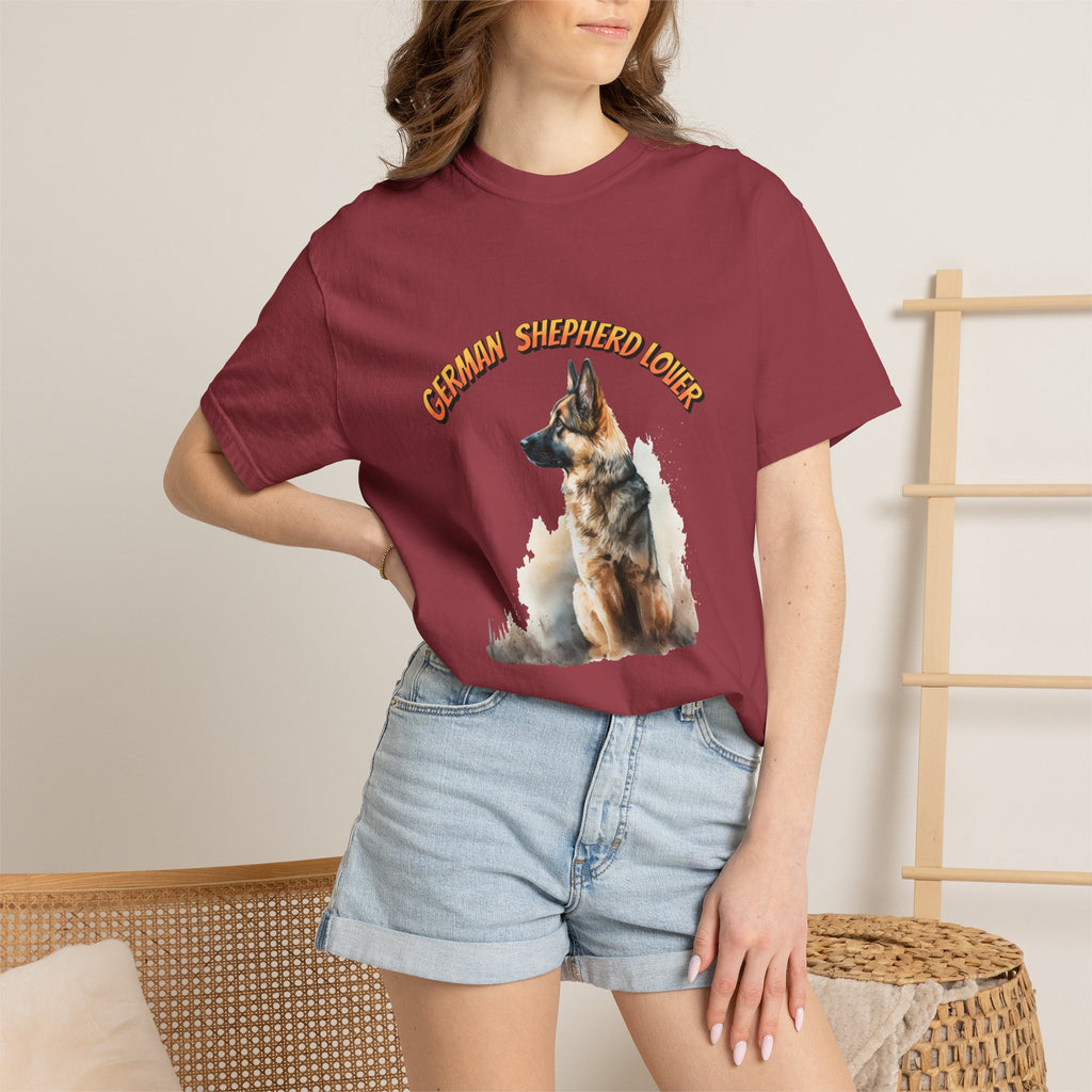 German Shepherd Lover T-Shirt — Retro Script Dog Portrait Tee