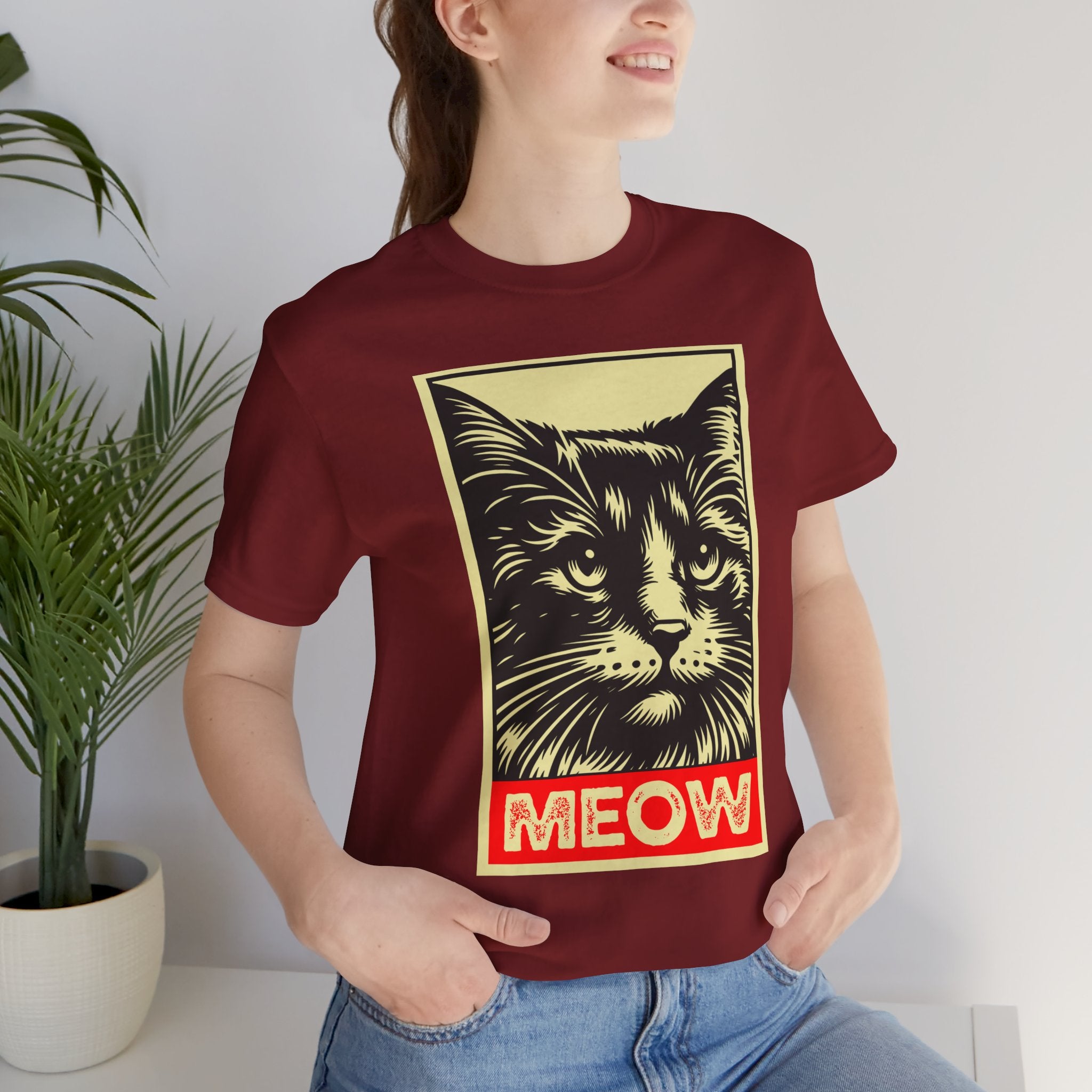 Meow Cat Portrait Tee — Graphic Cat Shirt