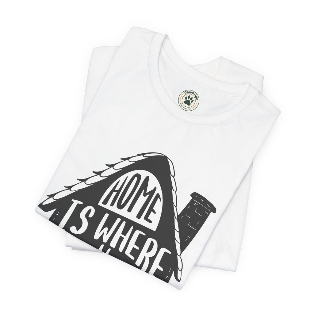 Cat Lover T-Shirt — "Home Is Where The Cat Is" Graphic Tee