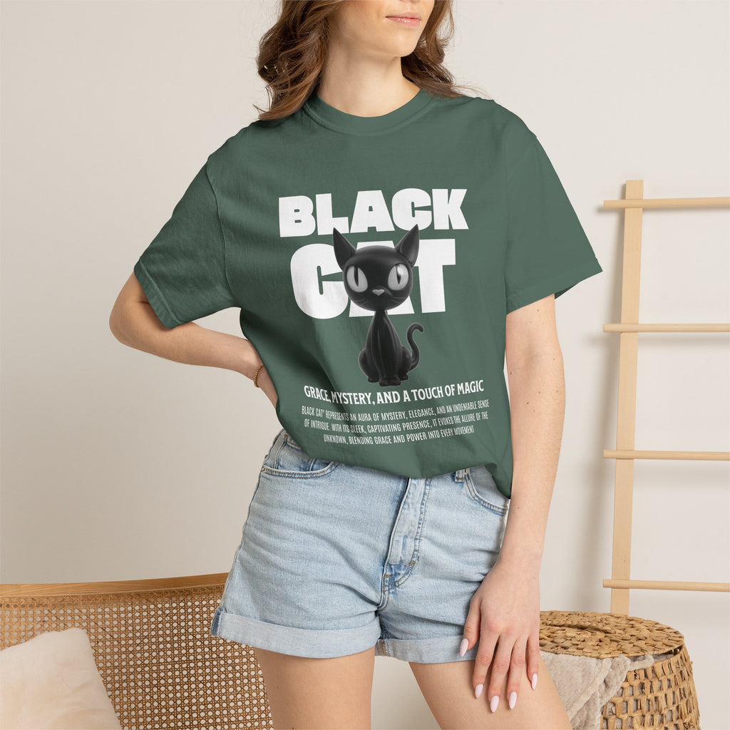 Black Cat Graphic T-Shirt — Cute Spooky Halloween Tee