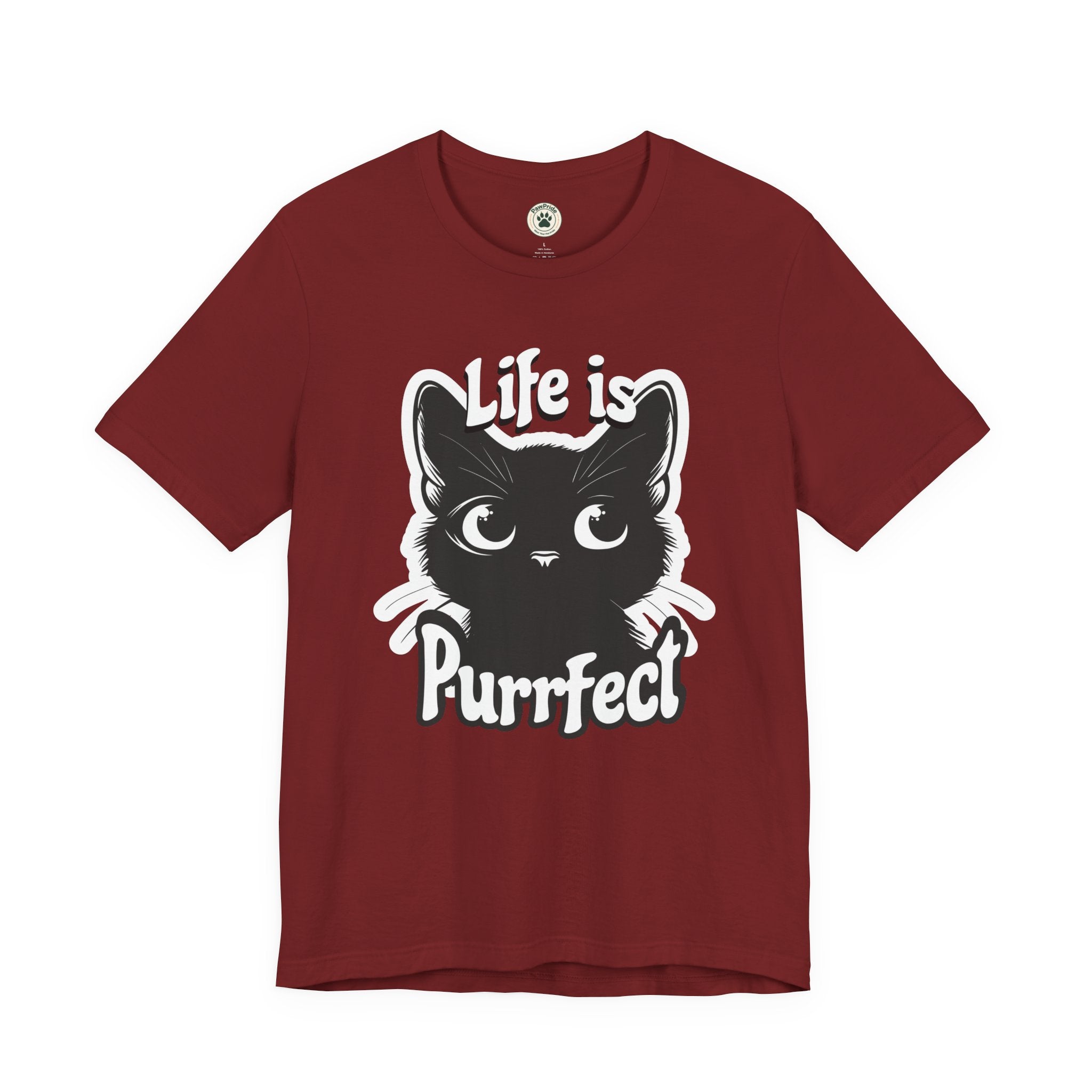 Life Is Purrfect Cat T-Shirt — Cute Black Kitten Graphic Tee for Cat Lovers