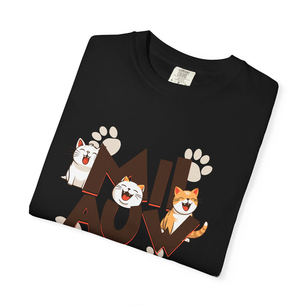 Cat Paw 'MIAOU' Graphic T-Shirt — Cute Cat Lover Tee