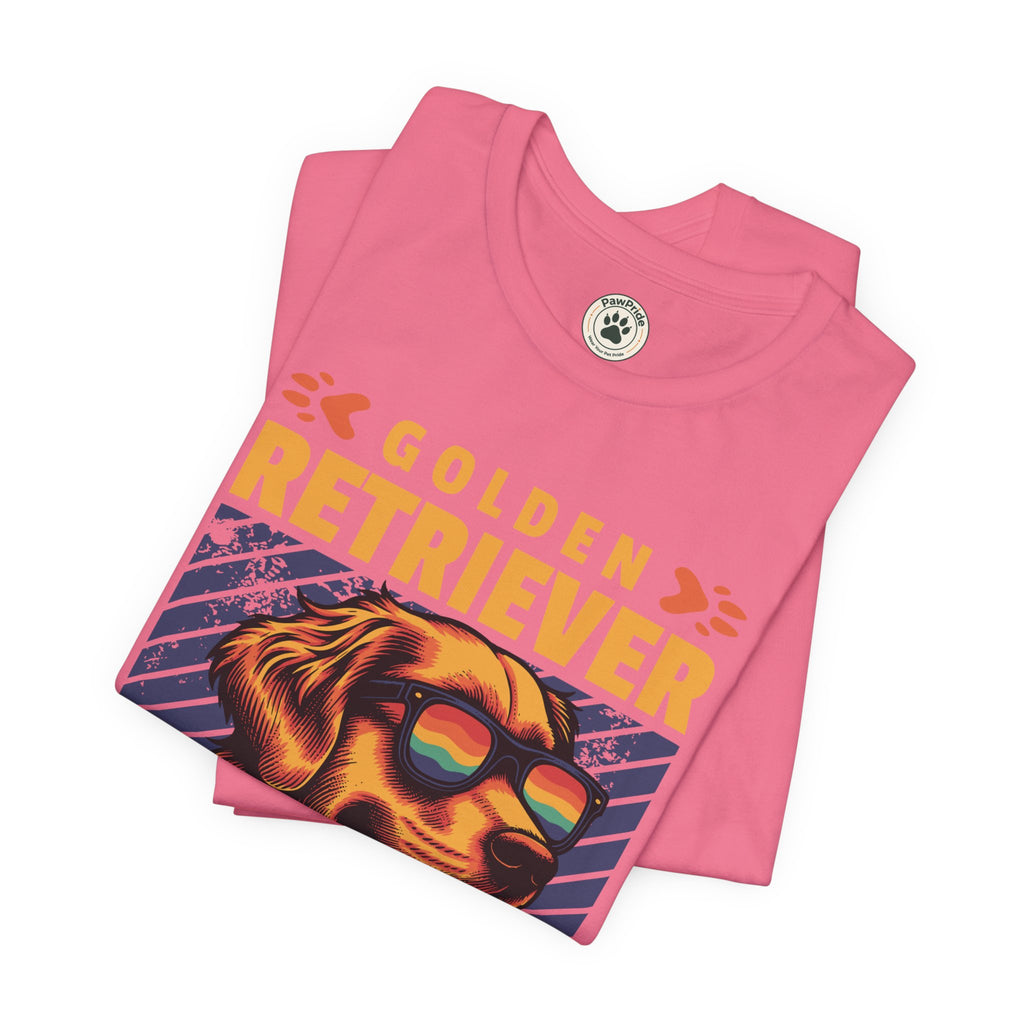 Golden Retriever T‑Shirt — 'Color My Life' Retro Dog Graphic Tee