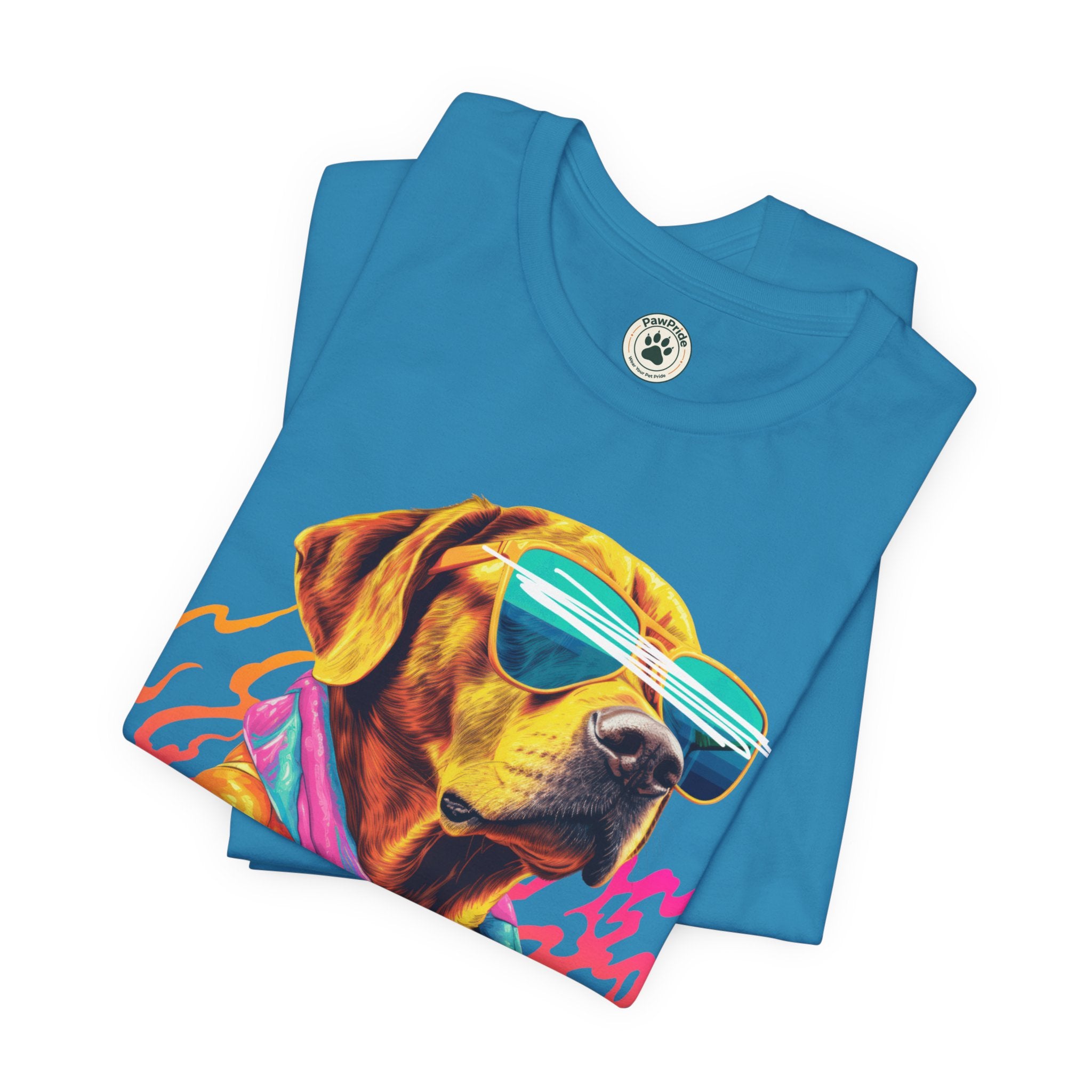 Chill Sunglasses Dog Tee — Retro Neon “CHILL” Graphic T-Shirt