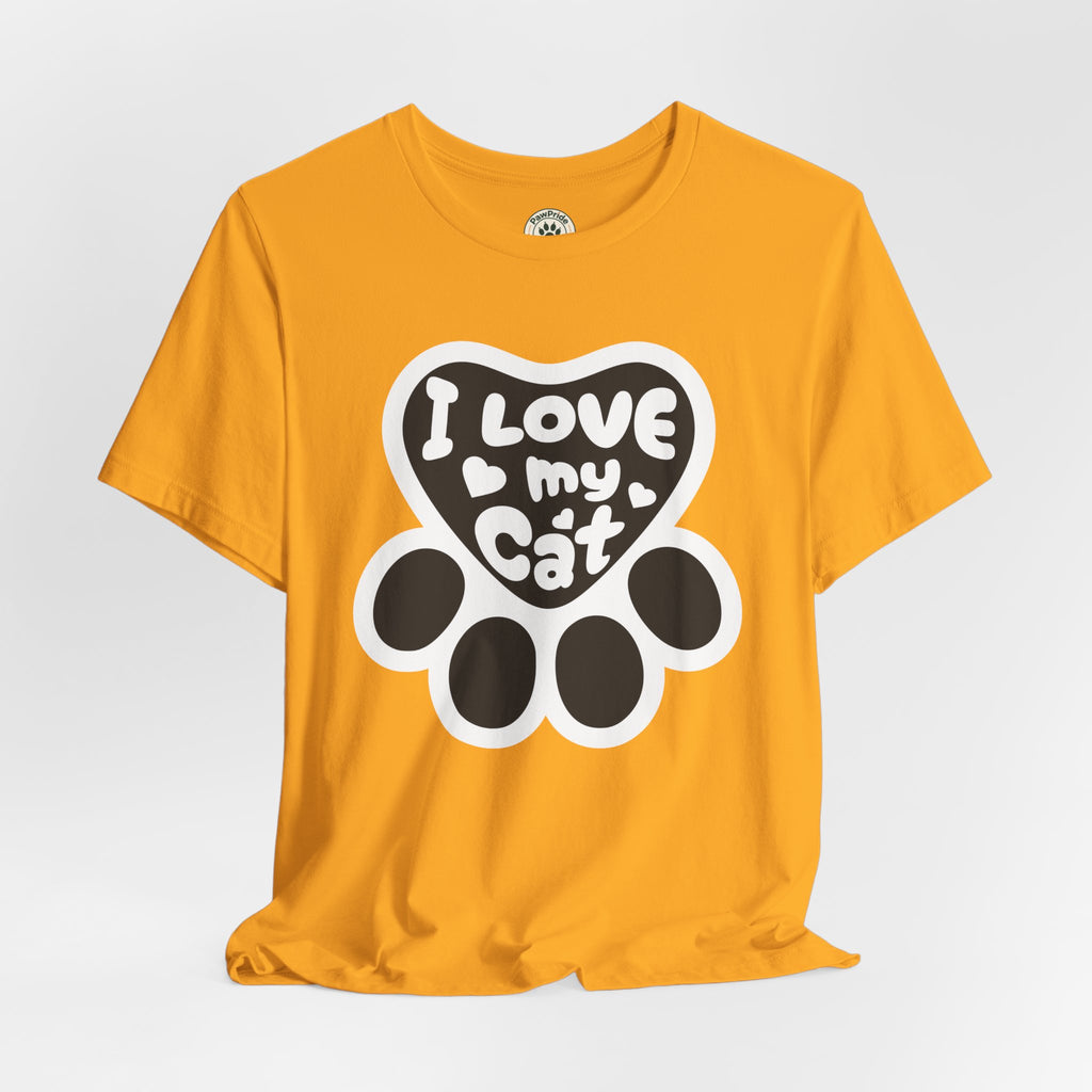 I Love My Cat Paw T-Shirt — Cute Cat Lover Tee