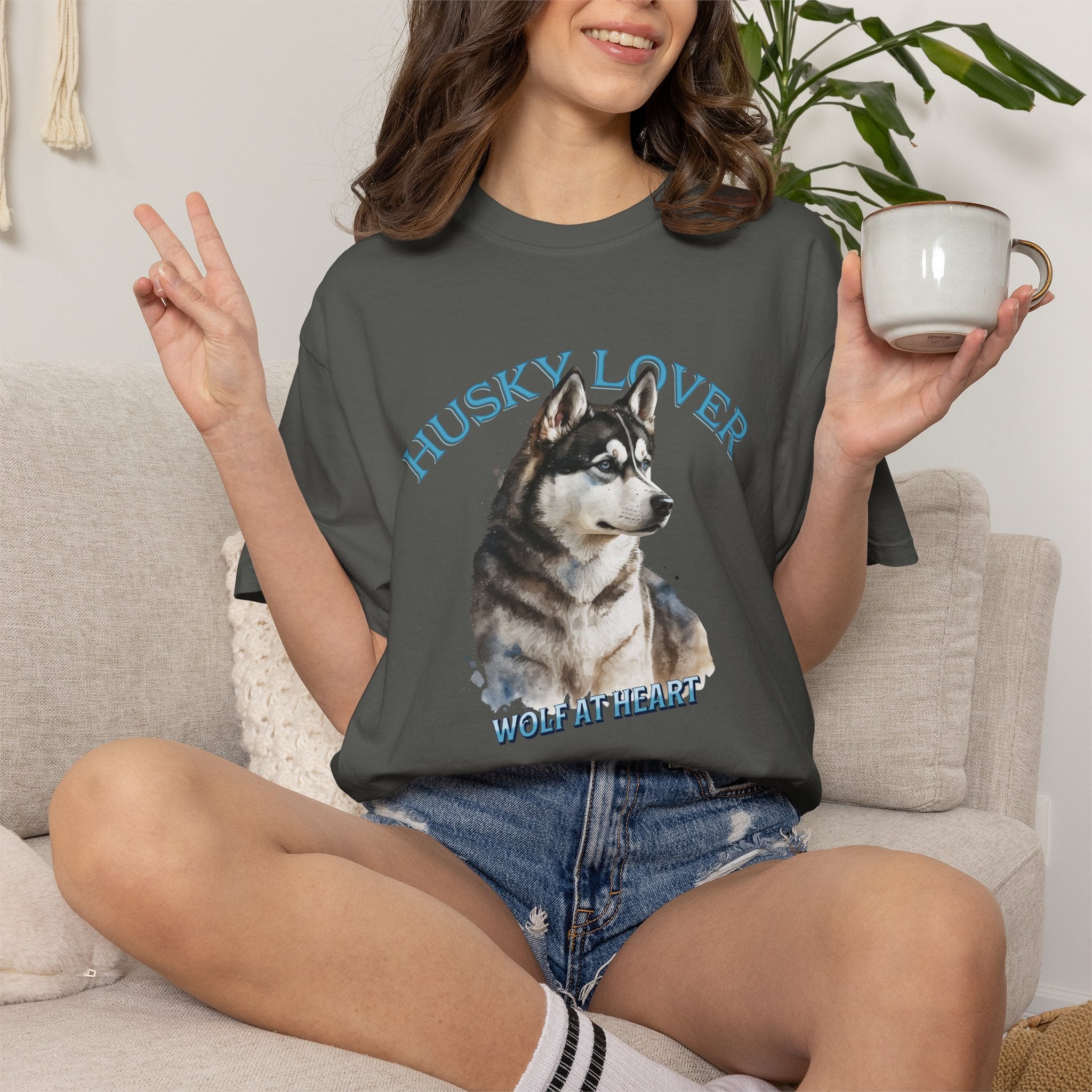 Husky Lover T-Shirt – “Wolf at Heart” Graphic Tee