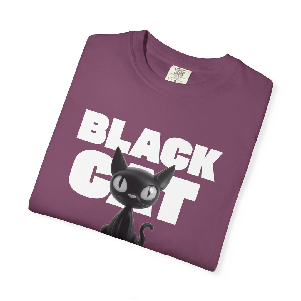 Black Cat Graphic T-Shirt — Cute Spooky Halloween Tee