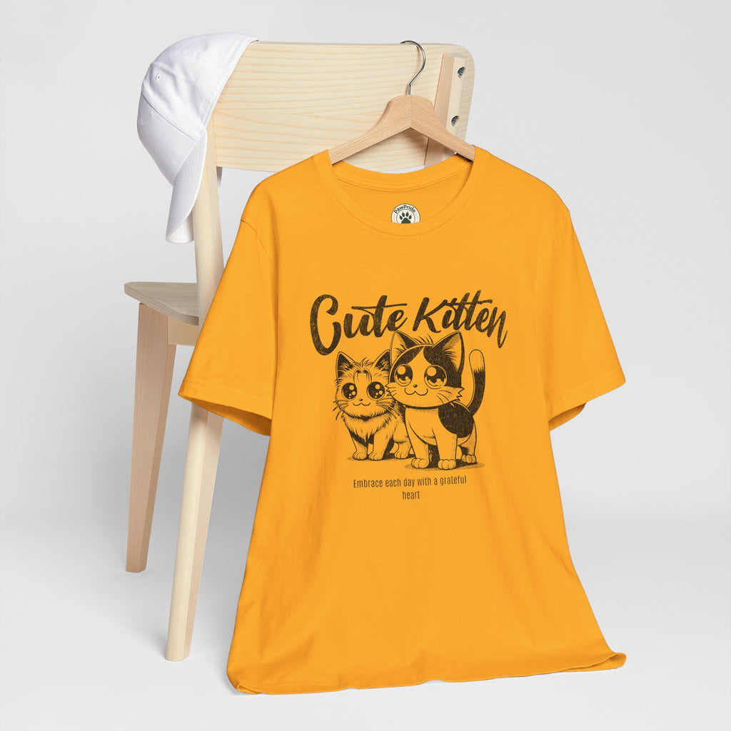Cute Kitten T-Shirt — Vintage Black & White Cat Graphic Tee