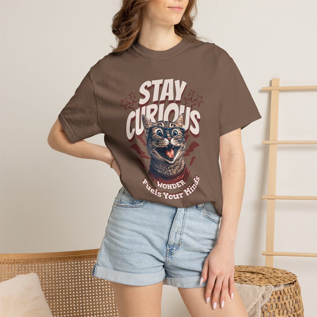 Stay Curious Cat T-Shirt — Vintage Retro Cat Graphic Tee