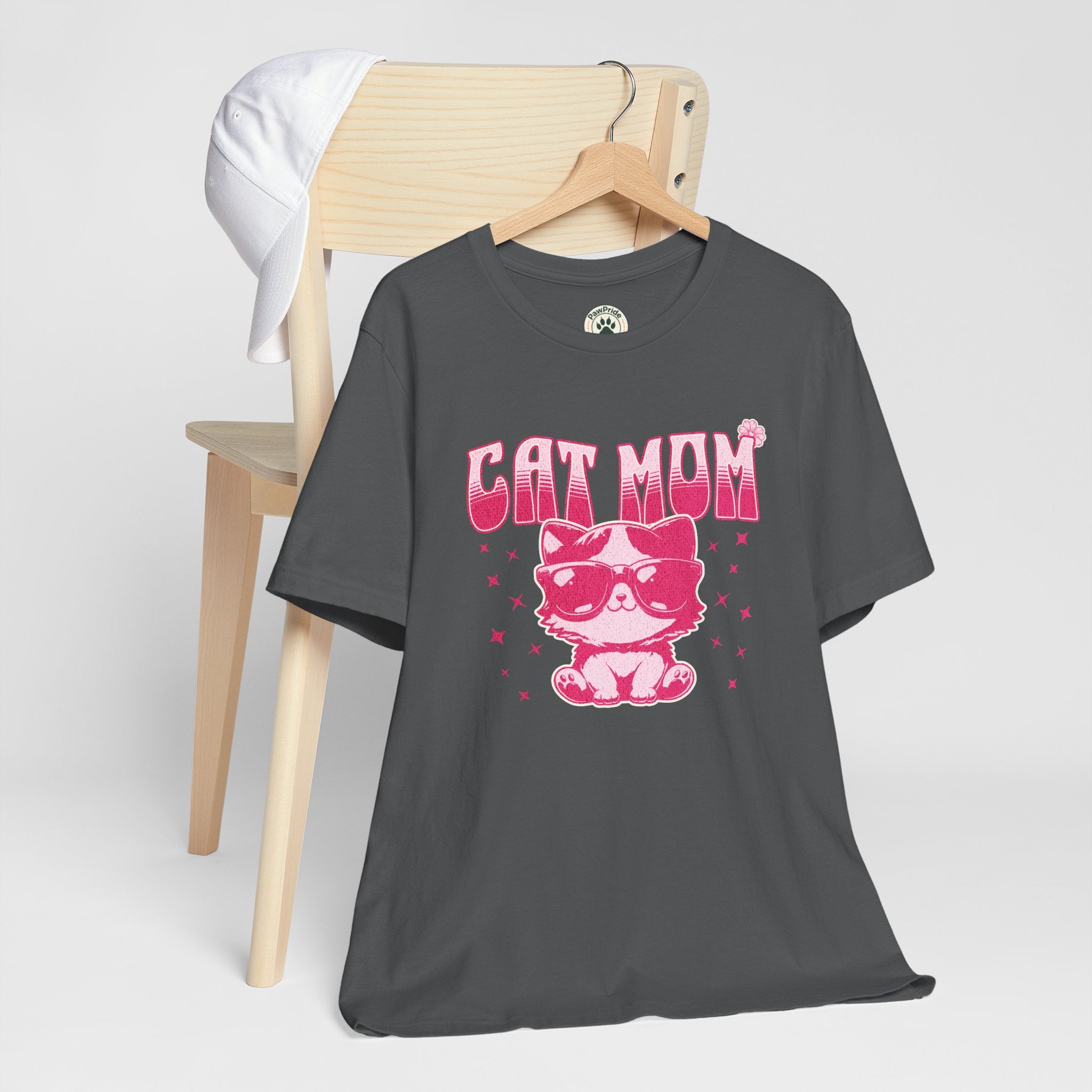 Cat Mom T-Shirt — Pink Cute Cat Graphic Tee