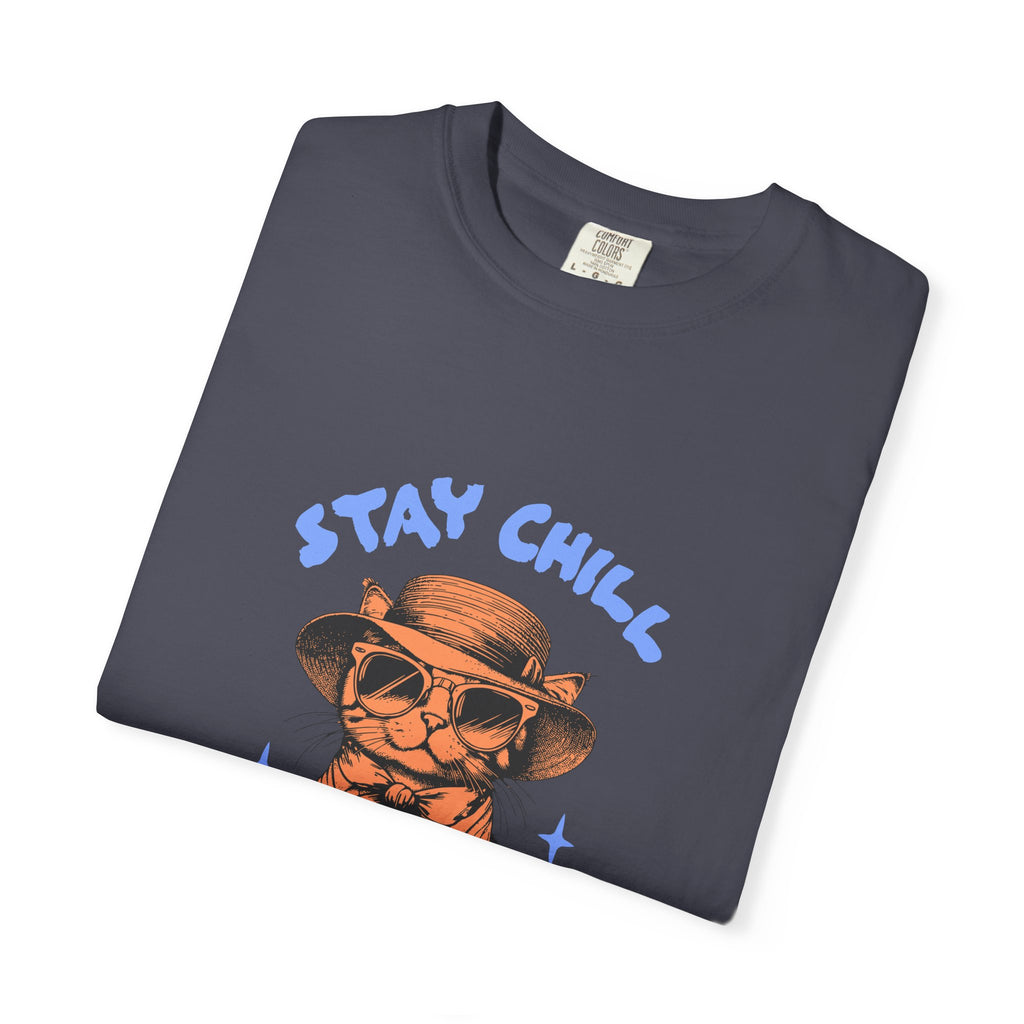 Stay Chill Cat T-shirt — Relaxed Vintage Cat Graphic Tee