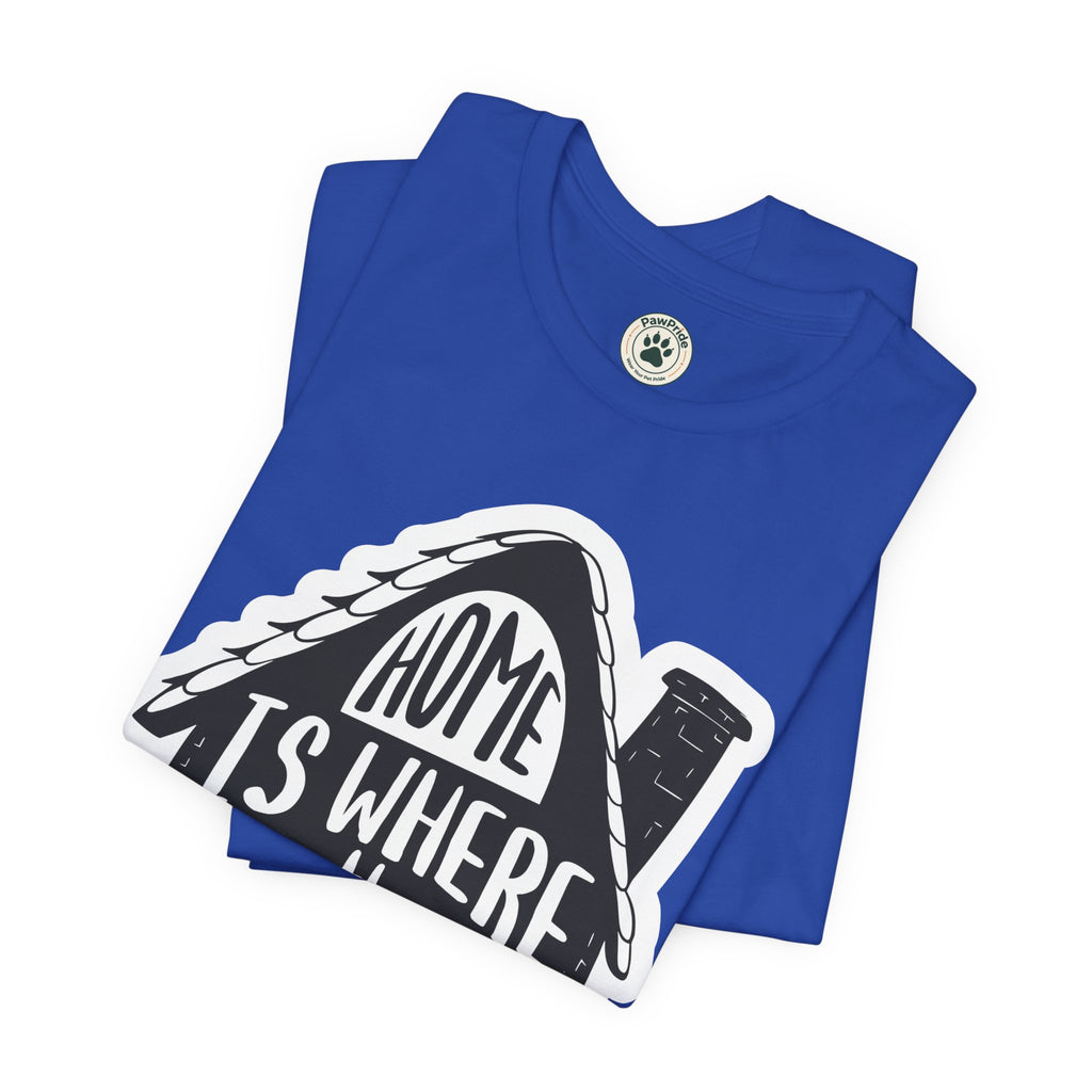 Cat Lover T-Shirt — "Home Is Where The Cat Is" Graphic Tee